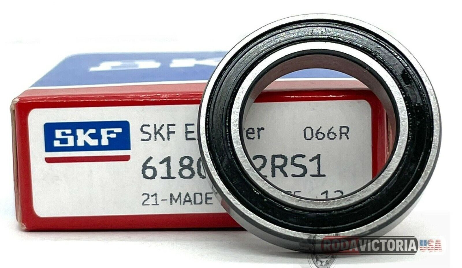 SKF 61801 2RS1 Deep Groove Ball Bearings, Rubber Sealed 12x21x5 mm