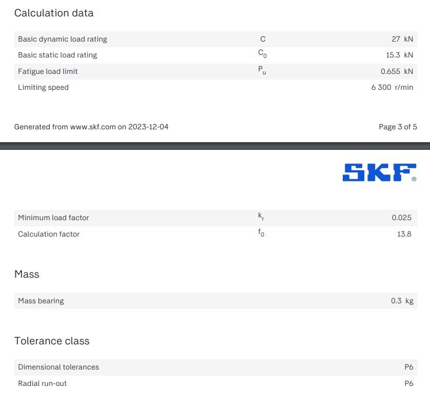 One (1) SKF 6207 2RS1 Deep Groove Bearing 35MM ID Malaysia NEW