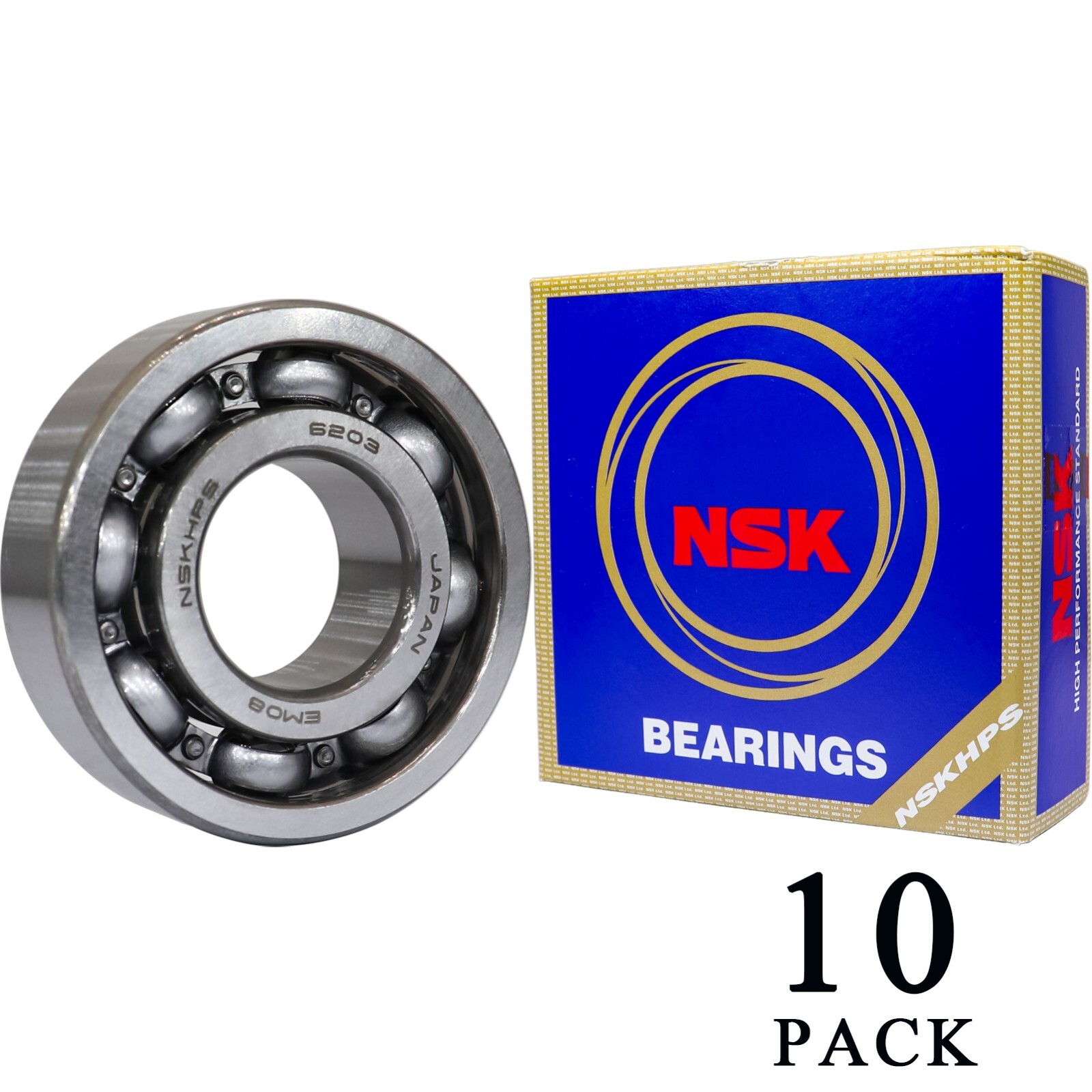 (10PACK) NSK 6203CM 6203 17X40X12MM Open Bearings MADE IN JAPAN