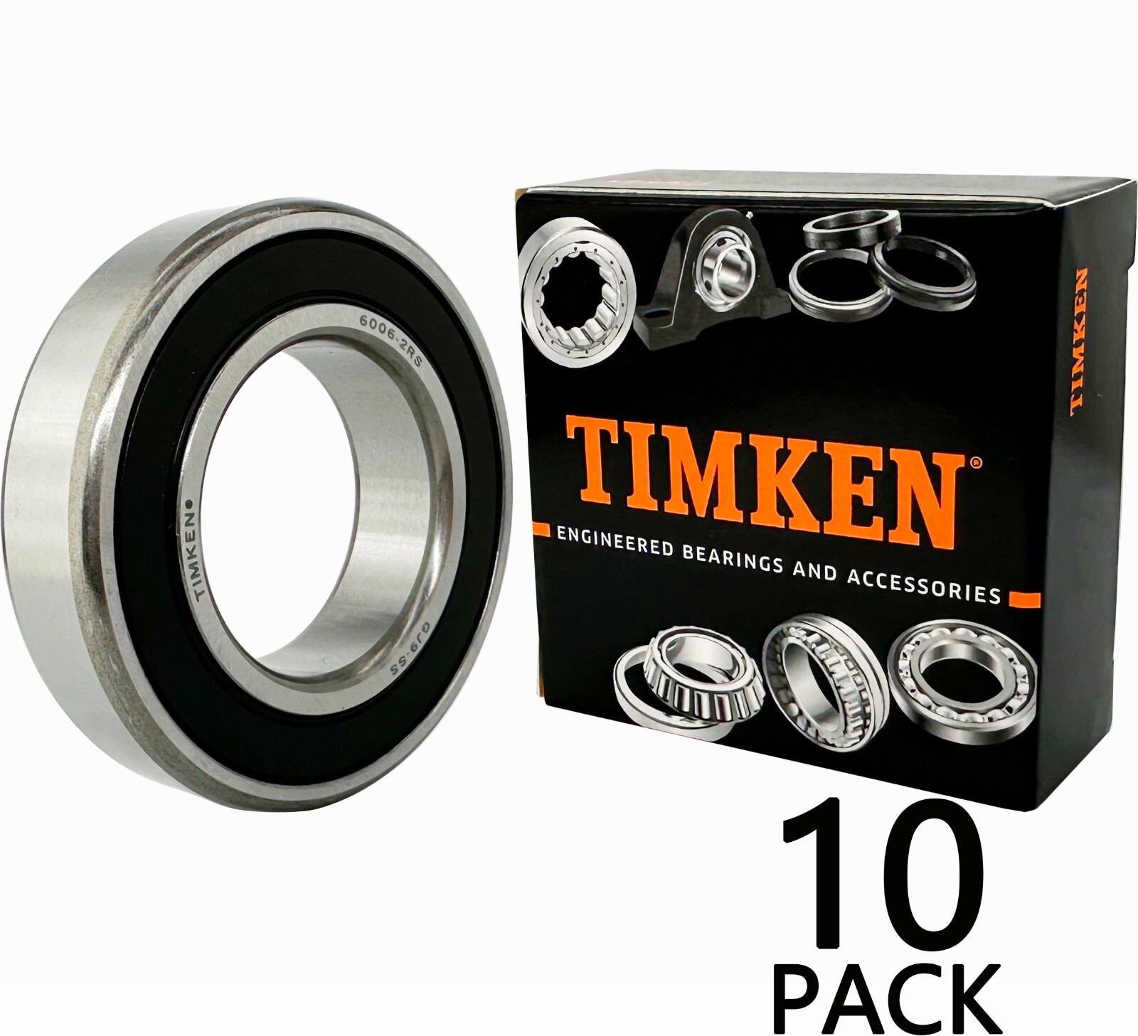 10PACK TIMKEN 6006-2RS 30X55X13MM Double Rubber Seal Bearings