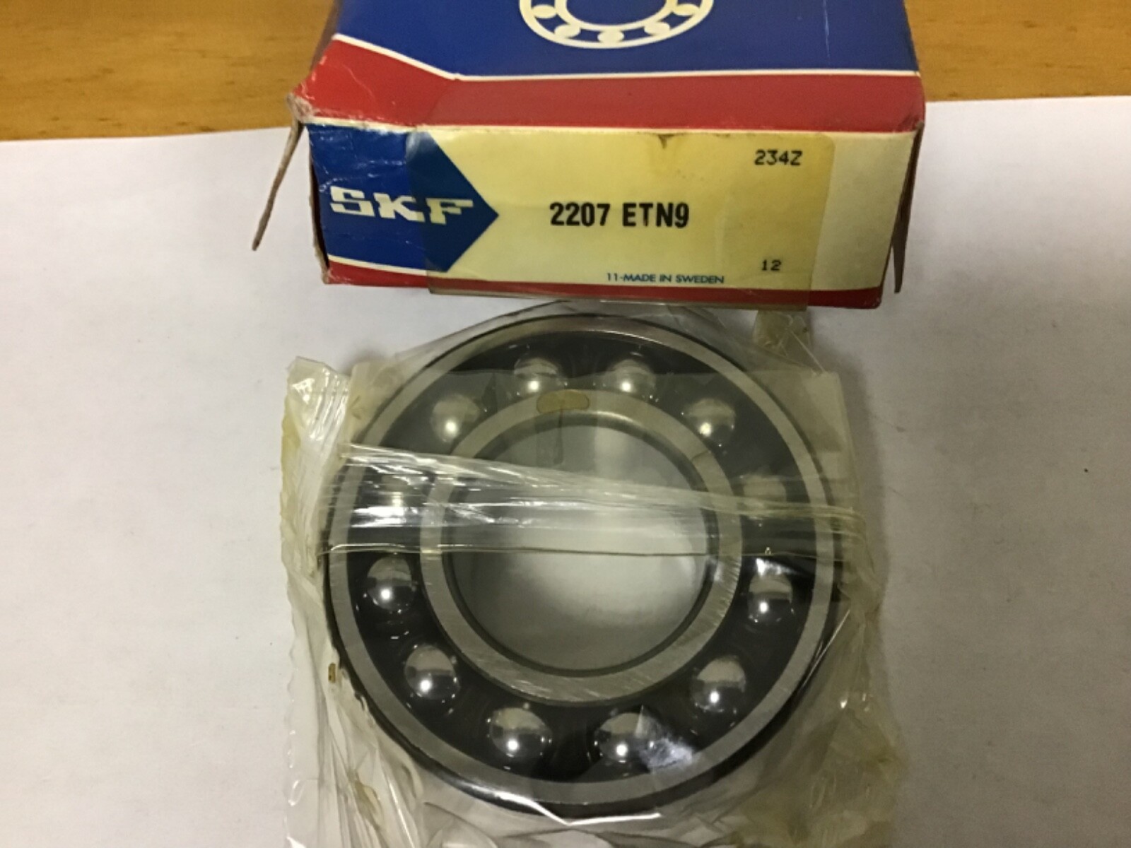 New SKF 2207 ETN9 Self Aligning Bearing, 35mm ID, 72mm OD, and 23mm Width