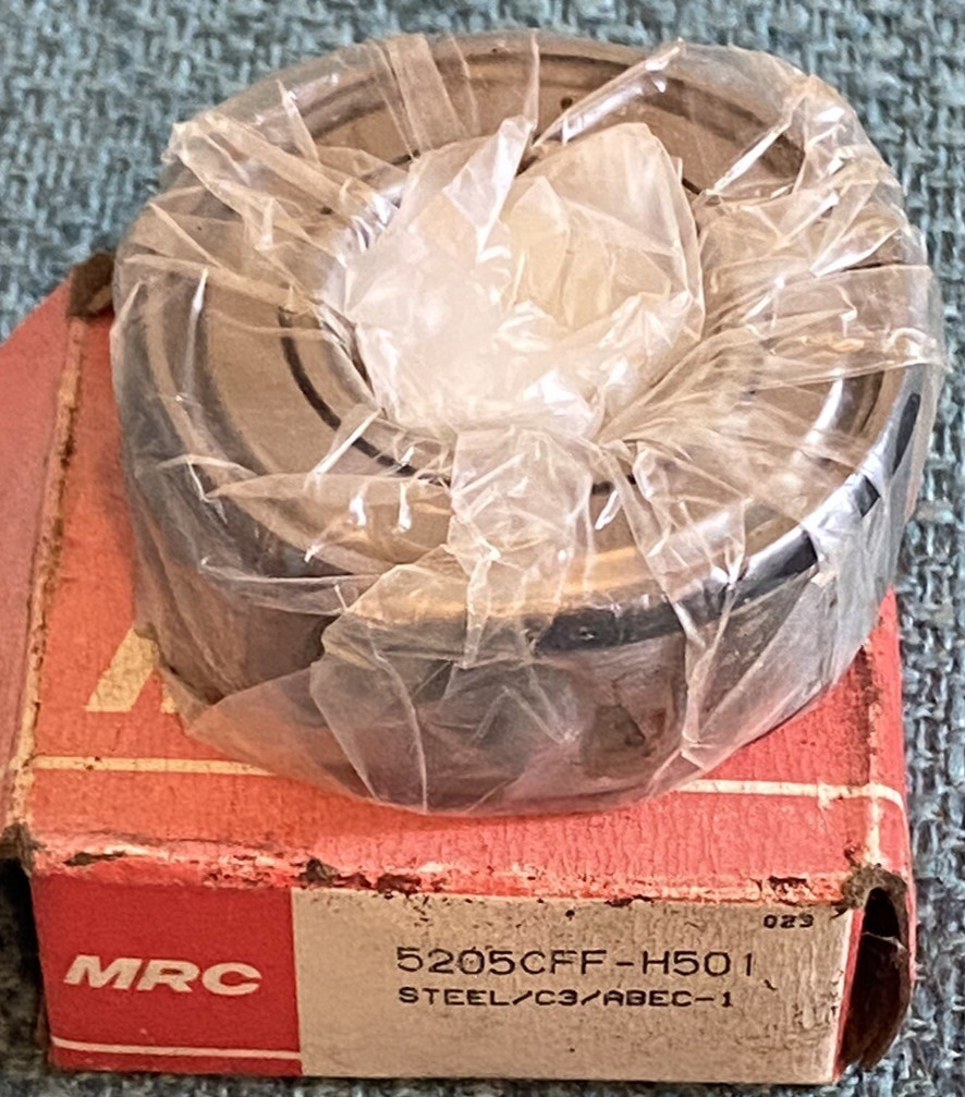 MRC 5205CFF-H501 Double Row Angular Contact Bearing, 25mm ID, 52mm OD, .8125″ W