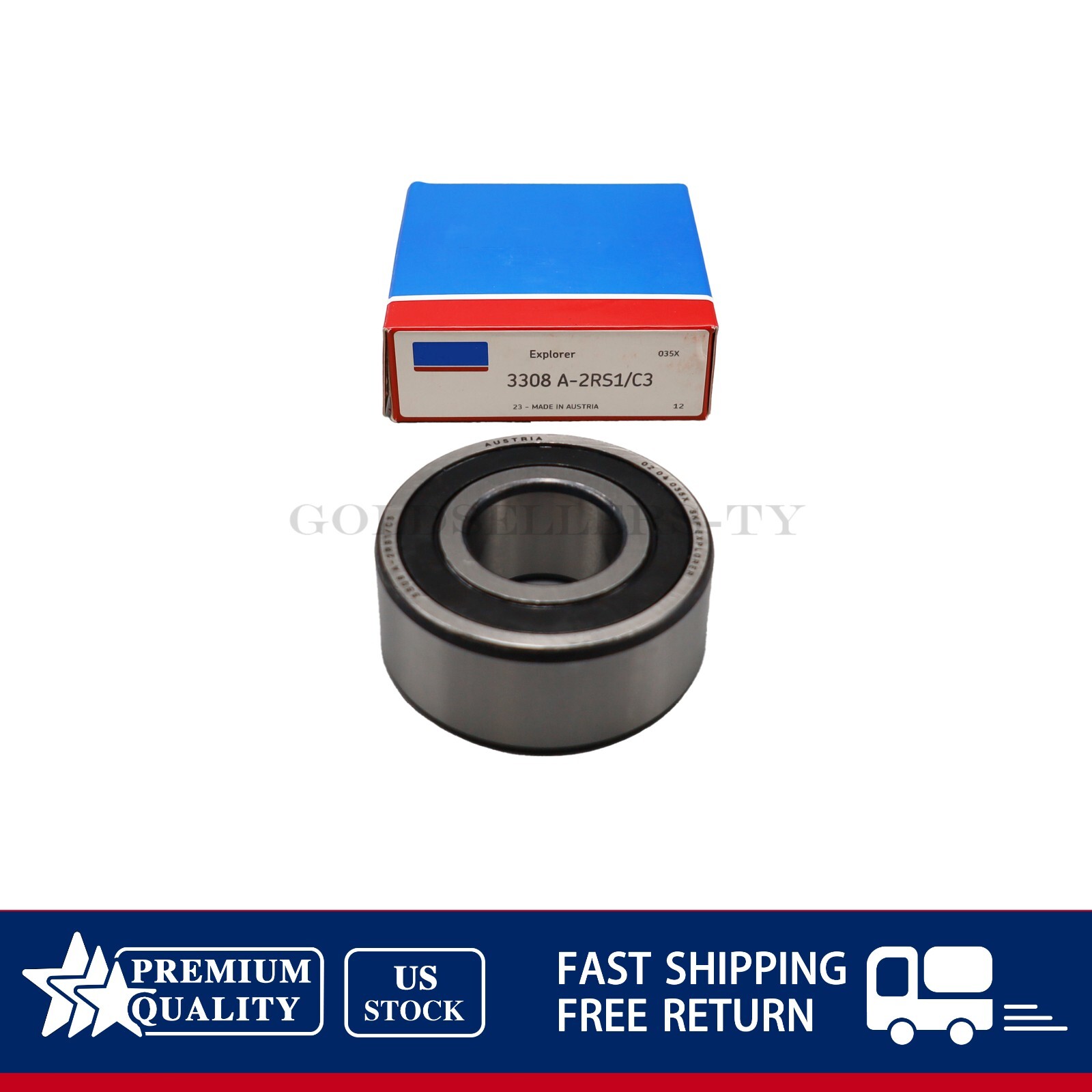 NEW Double Row Angular Contact Ball Bearing 40x90x36.5mm Fits SKF 3308A2RS1/C3