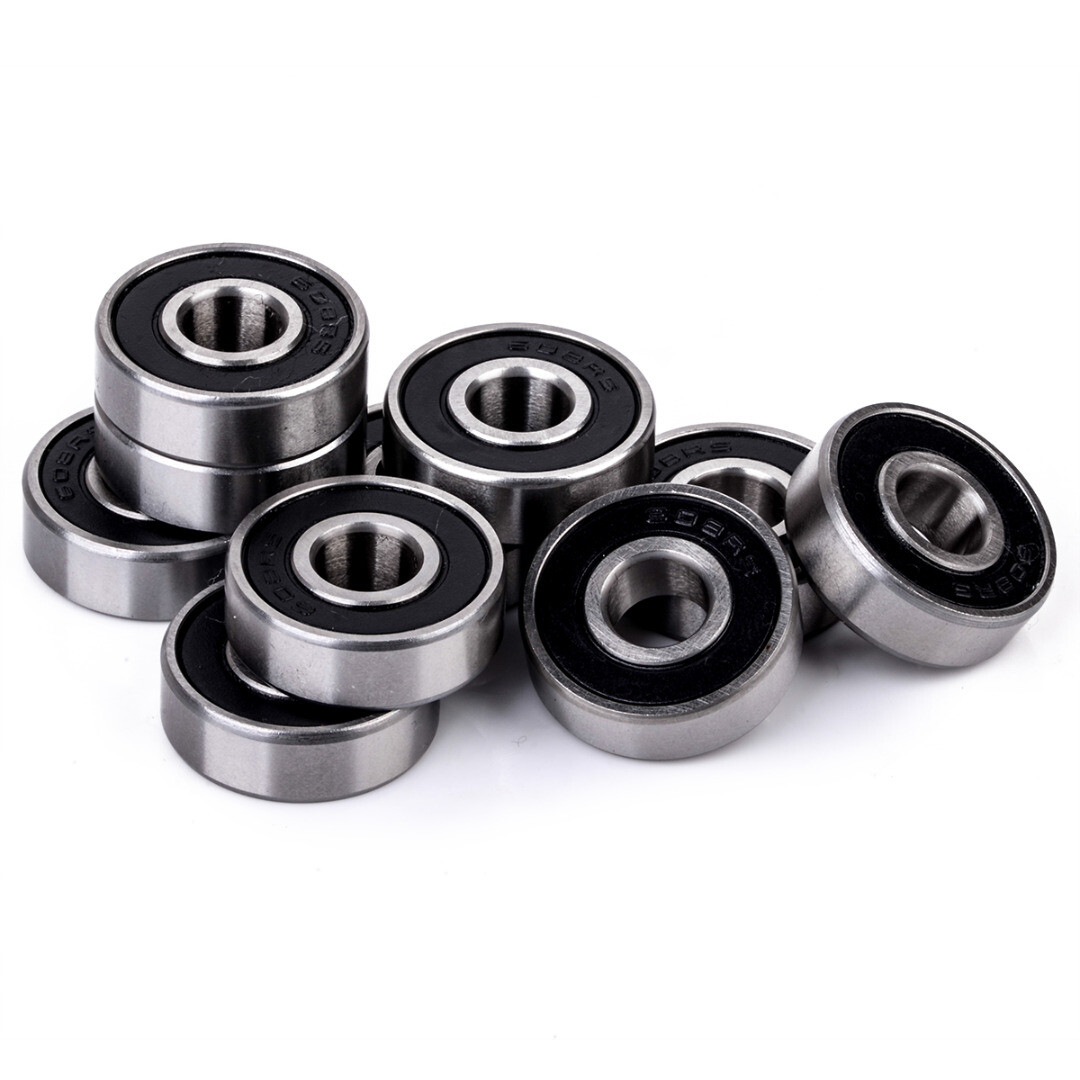 10pcs Ball Bearing 608-2RS Rubber Seal Groove Ball Bearing 8x22x7 Skateboard 608