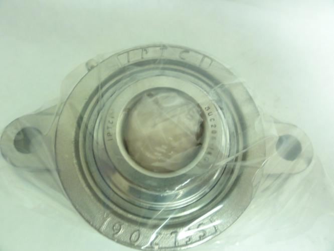 187099 New In Box; IPTCI SUCSFL-206-18 SS Flange Bearing; Two-Bolt; 1.125″ID