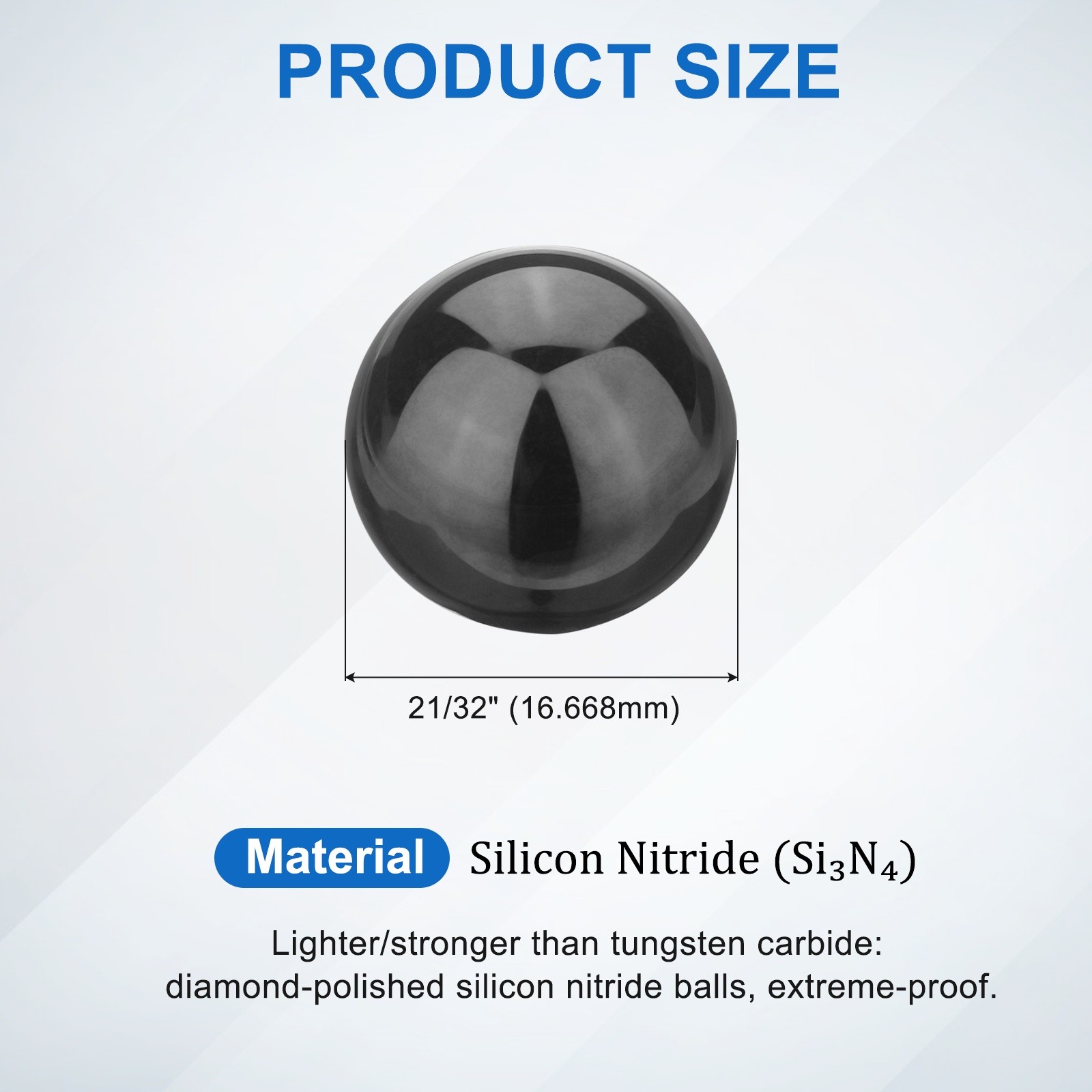 1pcs Ceramic Bearing Balls 21/32″ 16.668mm, Si3N4 Silicon Nitride G10 Precision