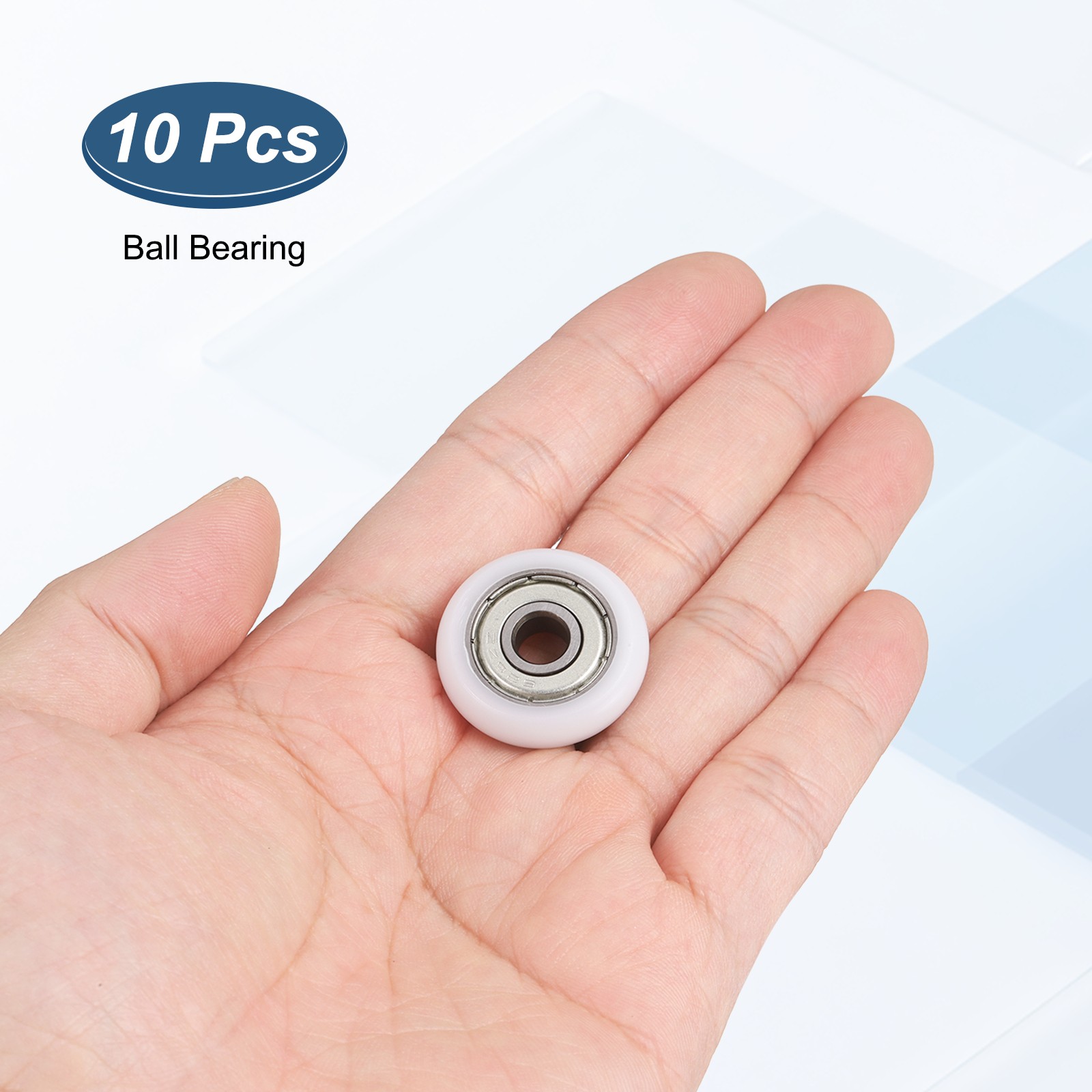 10Pcs 626ZZ Nylon Plastic Guide Bearing 6x25x7mm Pulley Roller, White