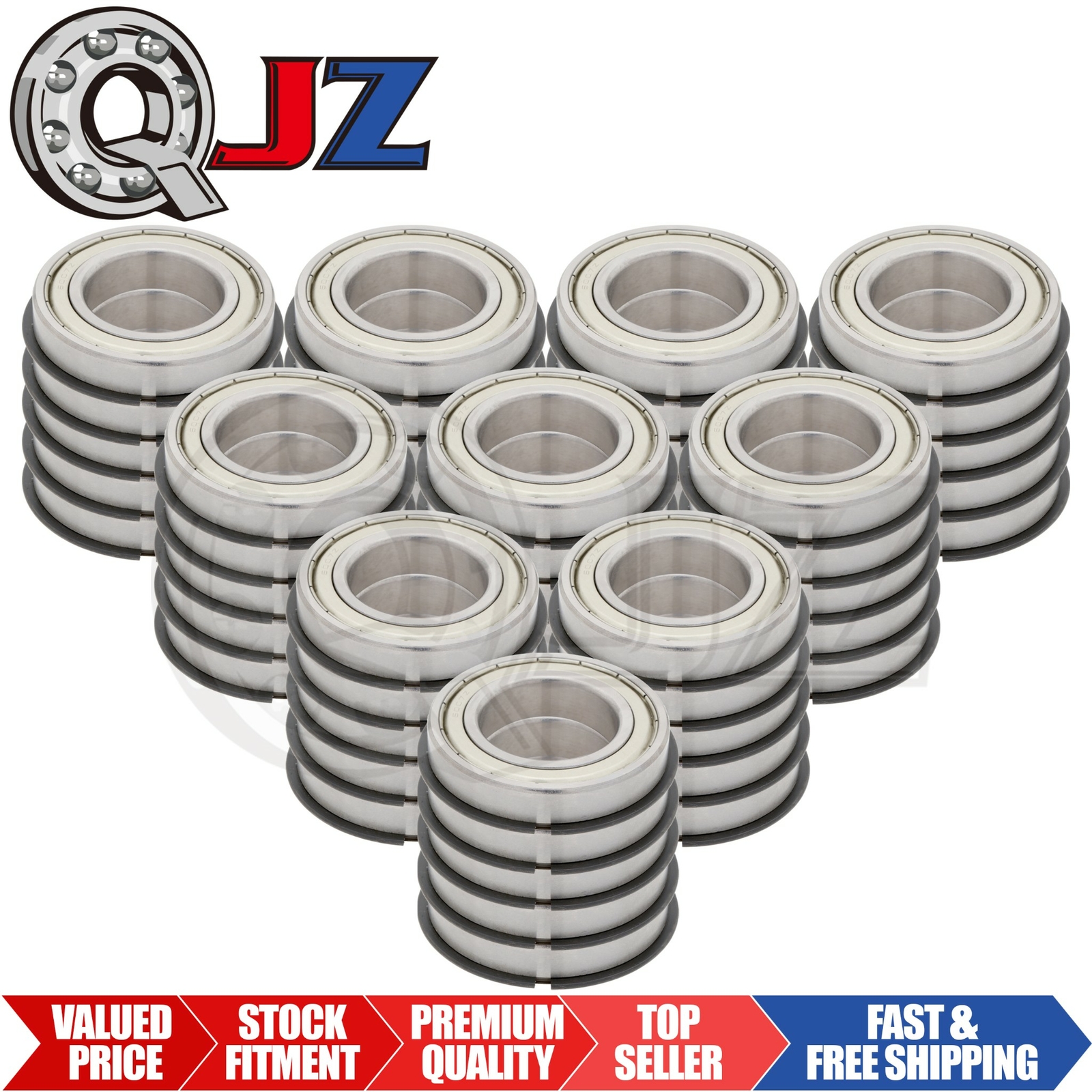 [Qty.50] 6007-ZZ-NR Radial Ball Bearing w/Snap-Ring [35mm ID x 62mm OD x 14mm W]