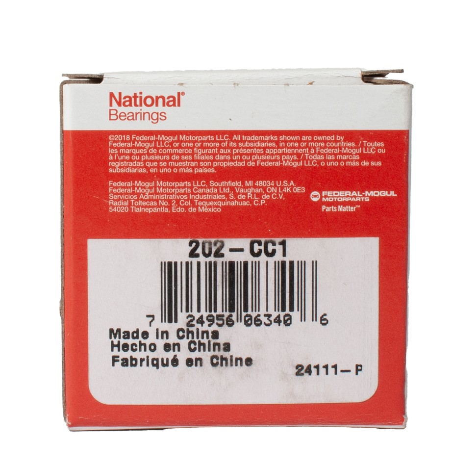 Federal Mogul National Replacement Ball Bearing 0.625″ Bore Model Number 202-CC1