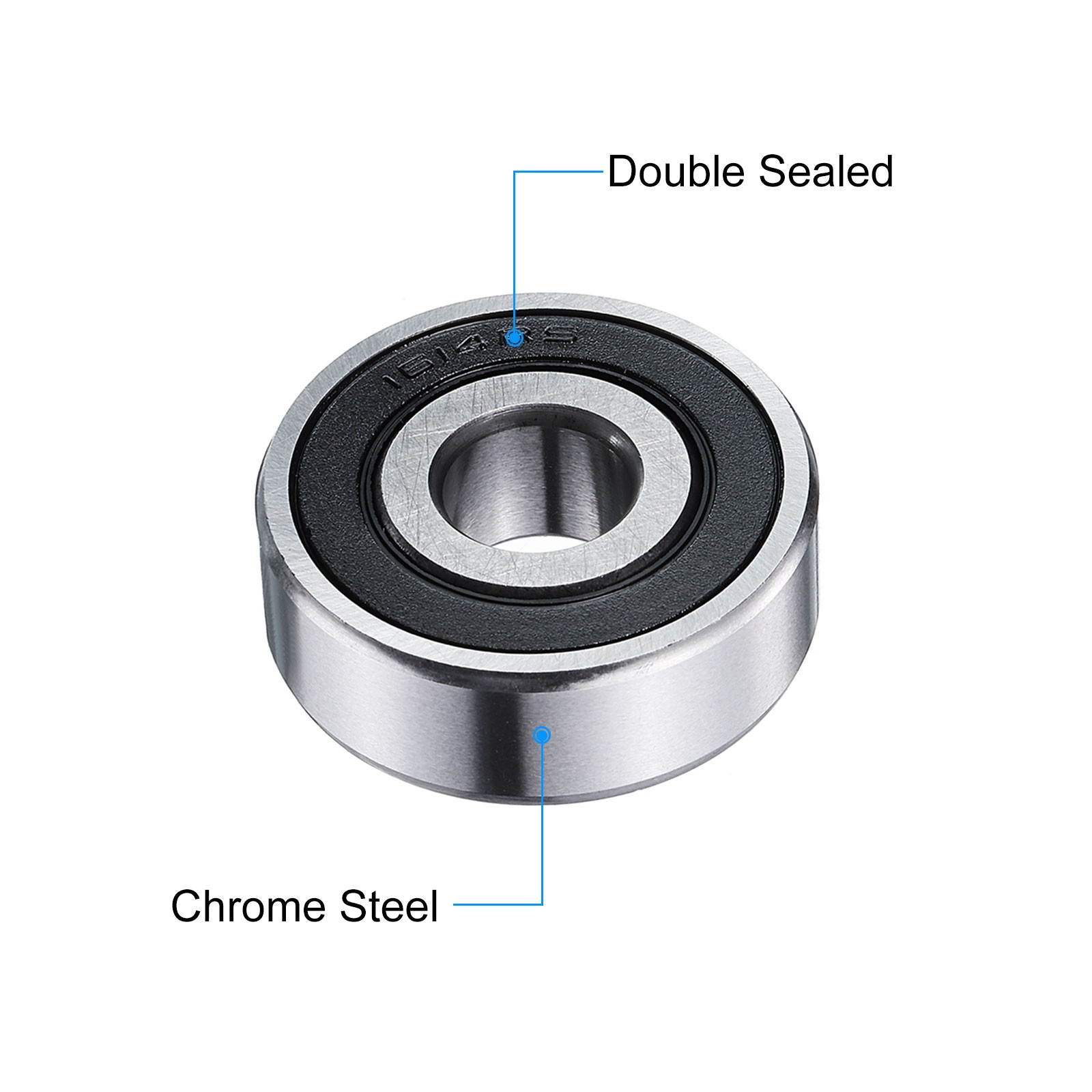2 1614-2RS 0.372×1.125×0.373″ Double Seal ABEC3 ZV2 Ball Bearings for