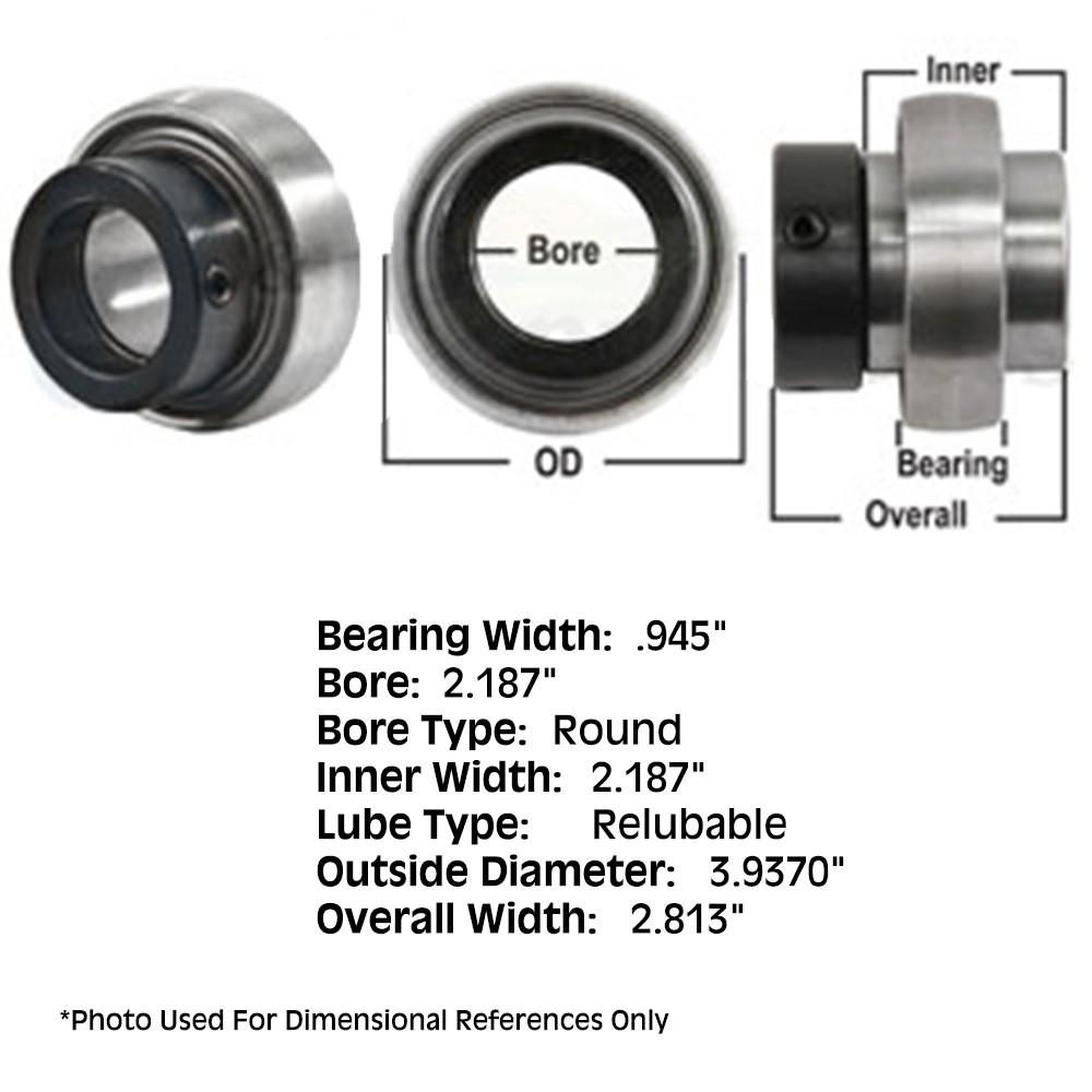 Fits JD9255 New ReLubri Fits CATable Spherical Ball Bearing w/Collar Fits John D