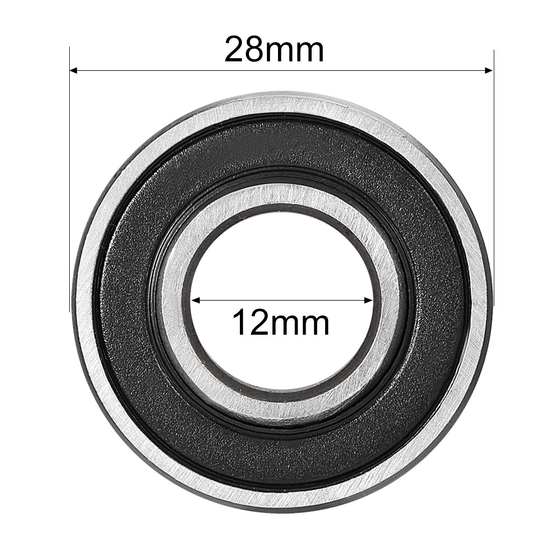 10pcs 6001-2RS Deep Groove Ball Bearings High Carbon Steel Double Sealed