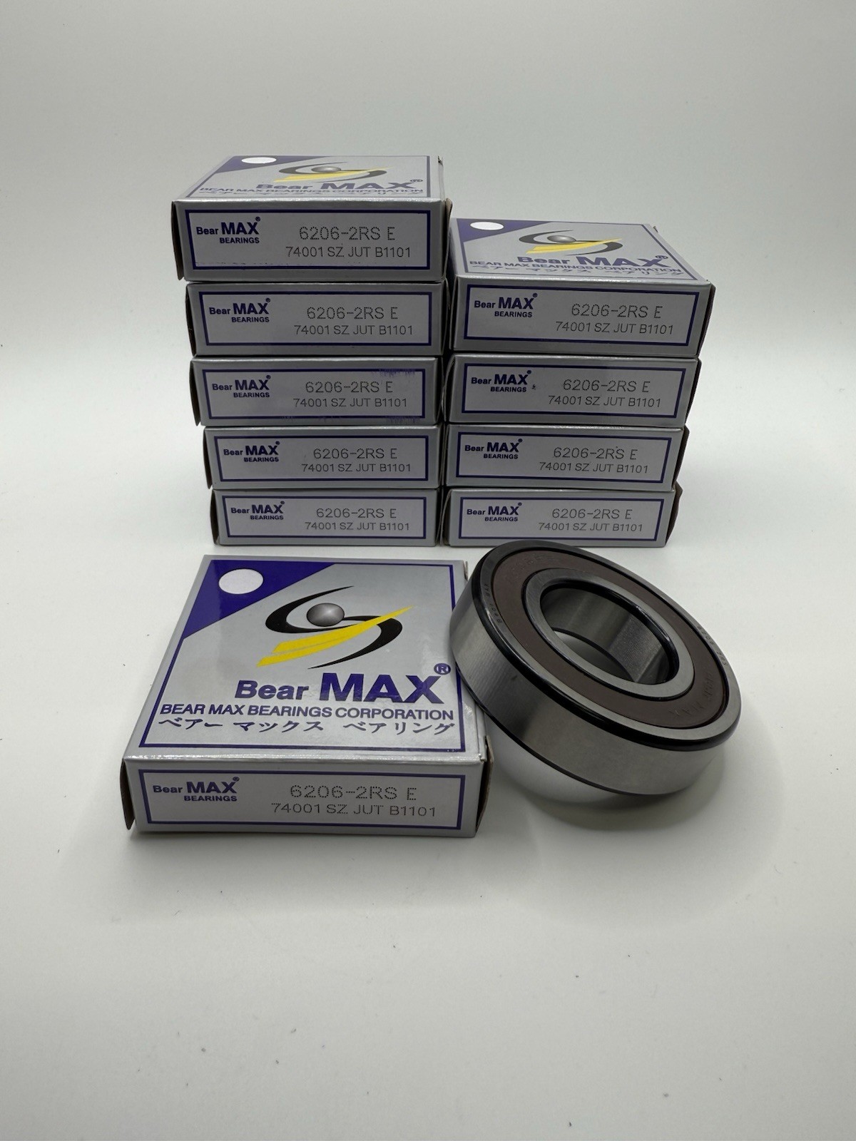 10 pcs BearMAX 6206-2RS 30x62x16mm Rubber Seal Deep Groove Ball Bearings 62062RS
