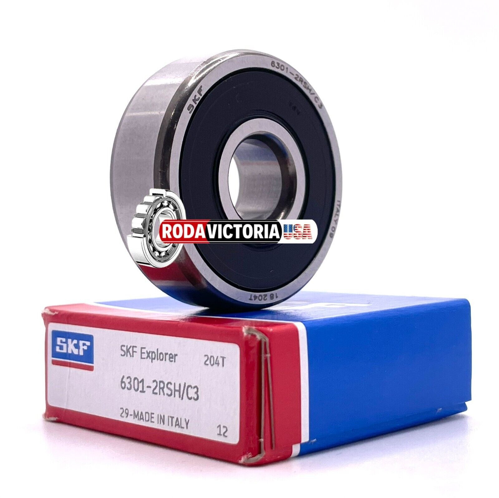 SKF 6301 2RSH C3 DEEP GROOVE BALL BEARING, RUBBER SEALED 12x37x12mm