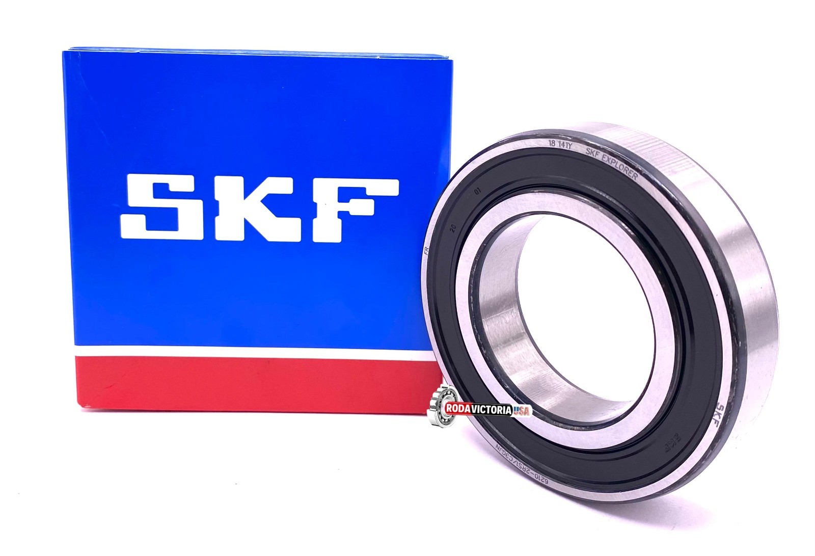 SKF 6210 2RS1 C3 GJN Deep Groove Ball Bearing, Rubber Sealed 50x90x20 mm