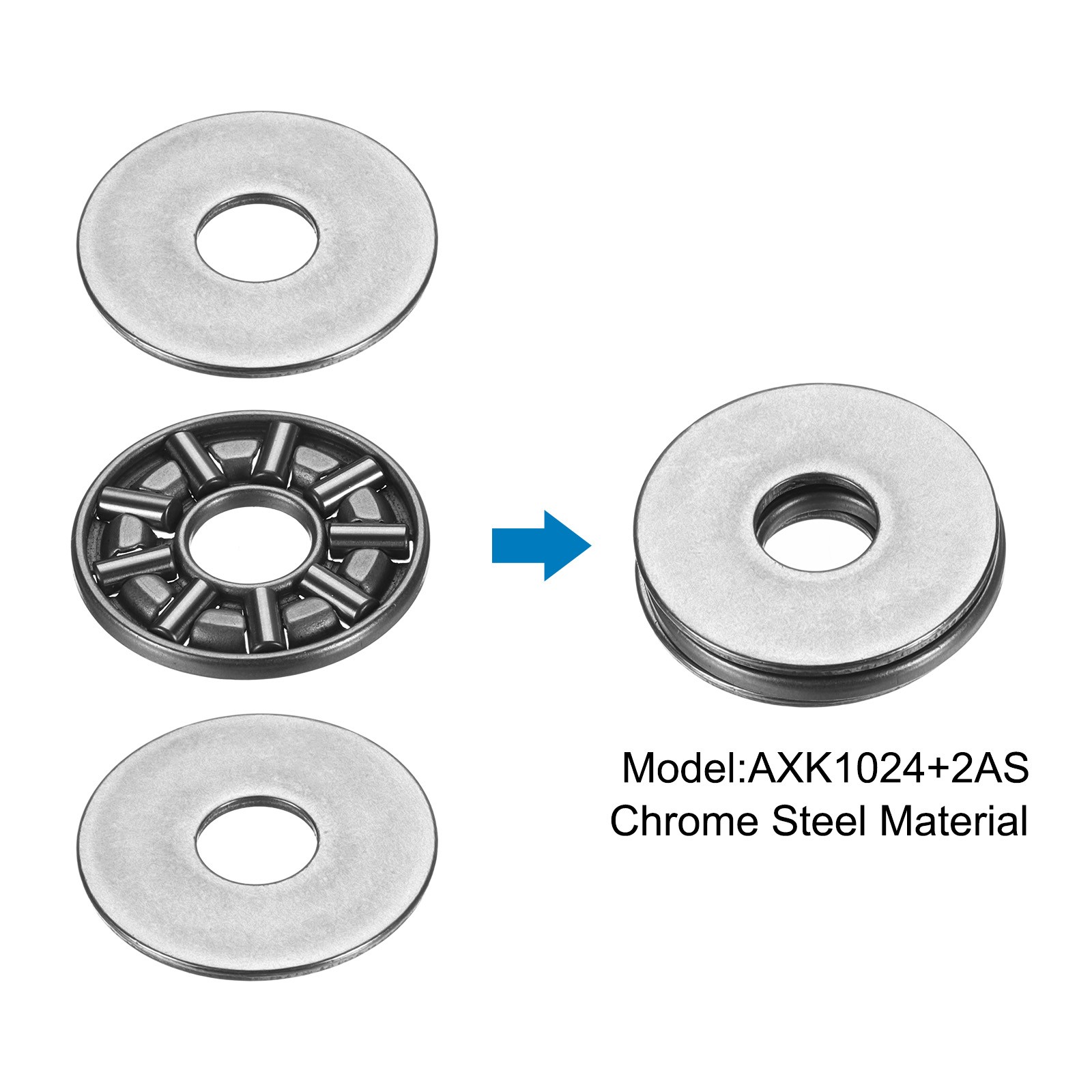 4 Sets AXK0619+2AS Thrust Needle Roller Bearings 6x19x4mm, P5 (ABEC 5)