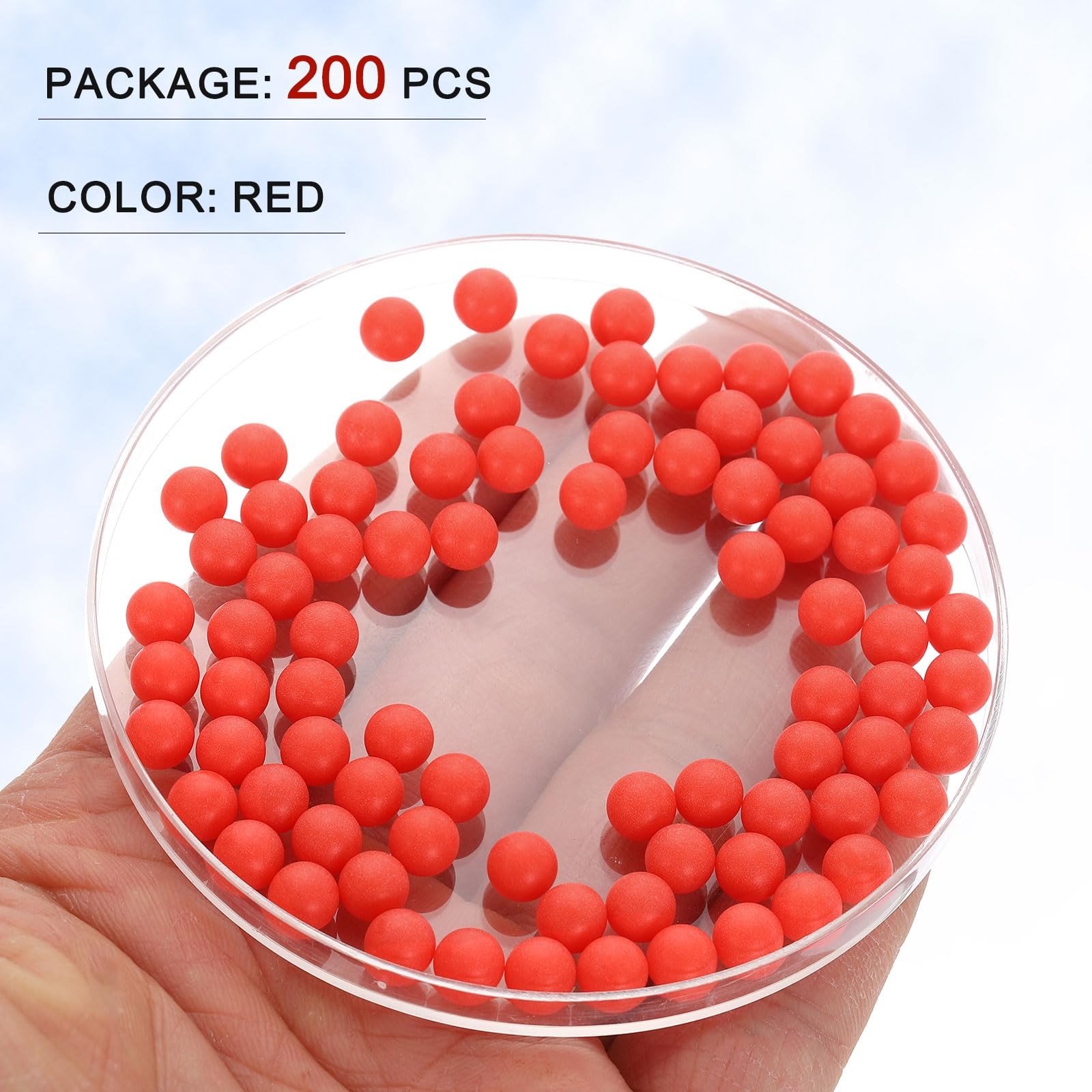 uxcell PP Plastic Balls 6mm Red 200pcs