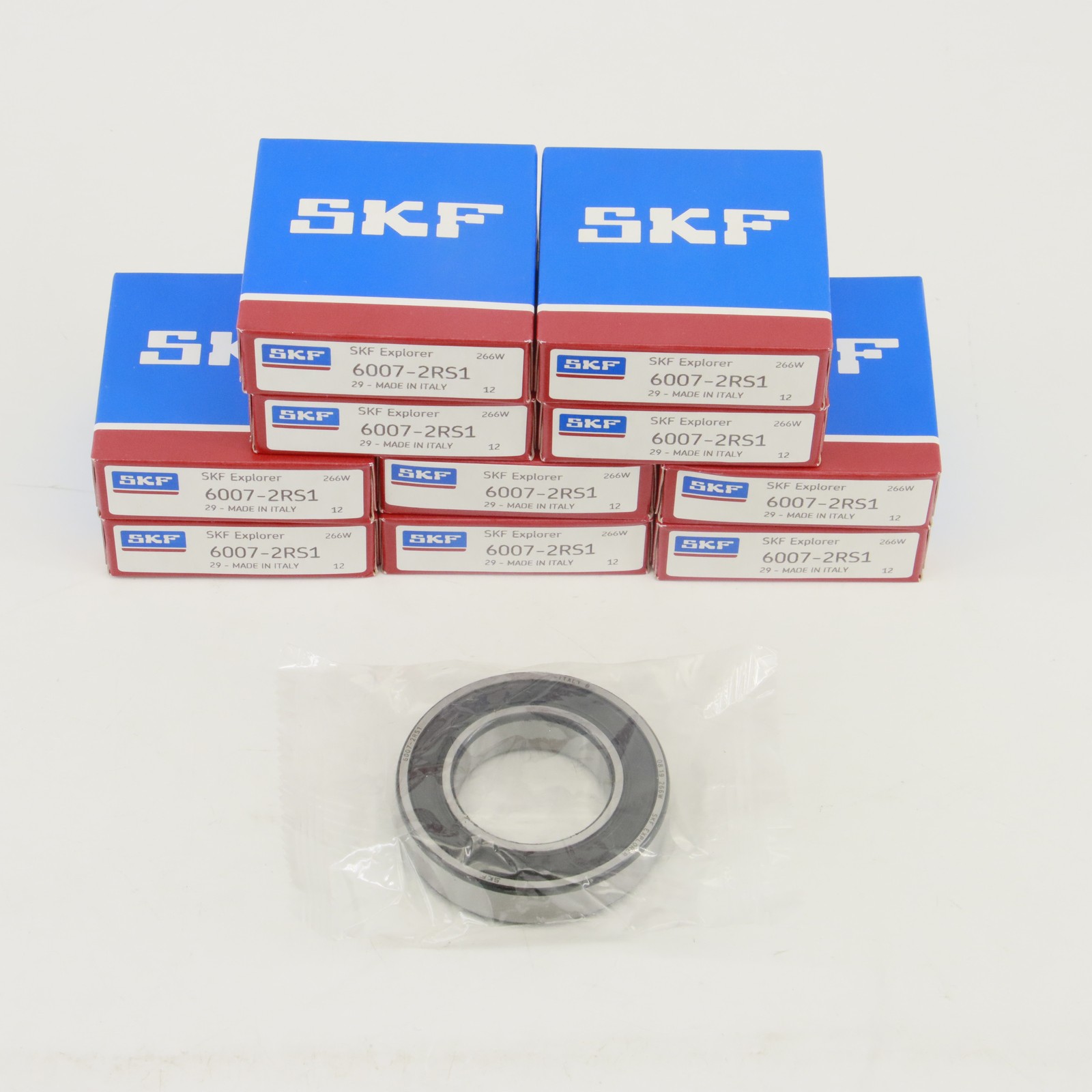 10pcs SKF 6007 2RS1 DEEP GROOVE BALL BEARING, RUBBER SEALED 35x62x14 mm