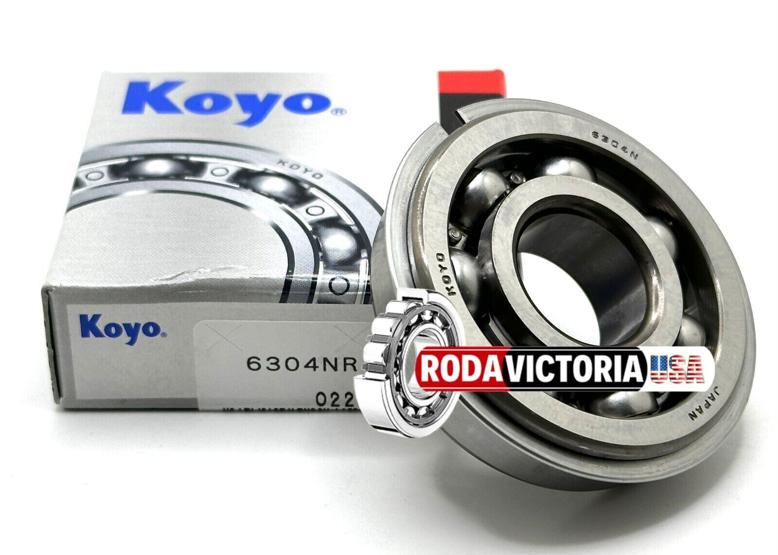 KOYO 6304 NR C3 DEEP GROOVE BALL BEARING, OPEN TYPE + SNAP RING 20x52x15mm.