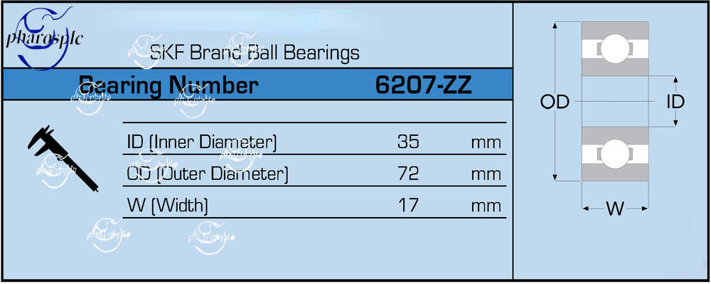 6207-ZZ C3 SKF Brand Metal Shield Ball Bearing 35x72x17 6207 2Z 6207Z