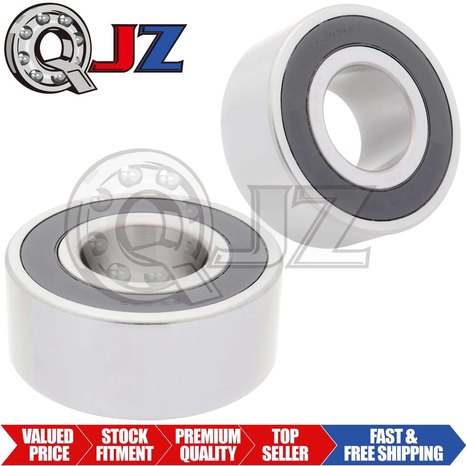 [Qty.2] 5310-2RS Angular Contact Ball Bearing [50 mm ID x 110 mm OD x 44.4 mm W]