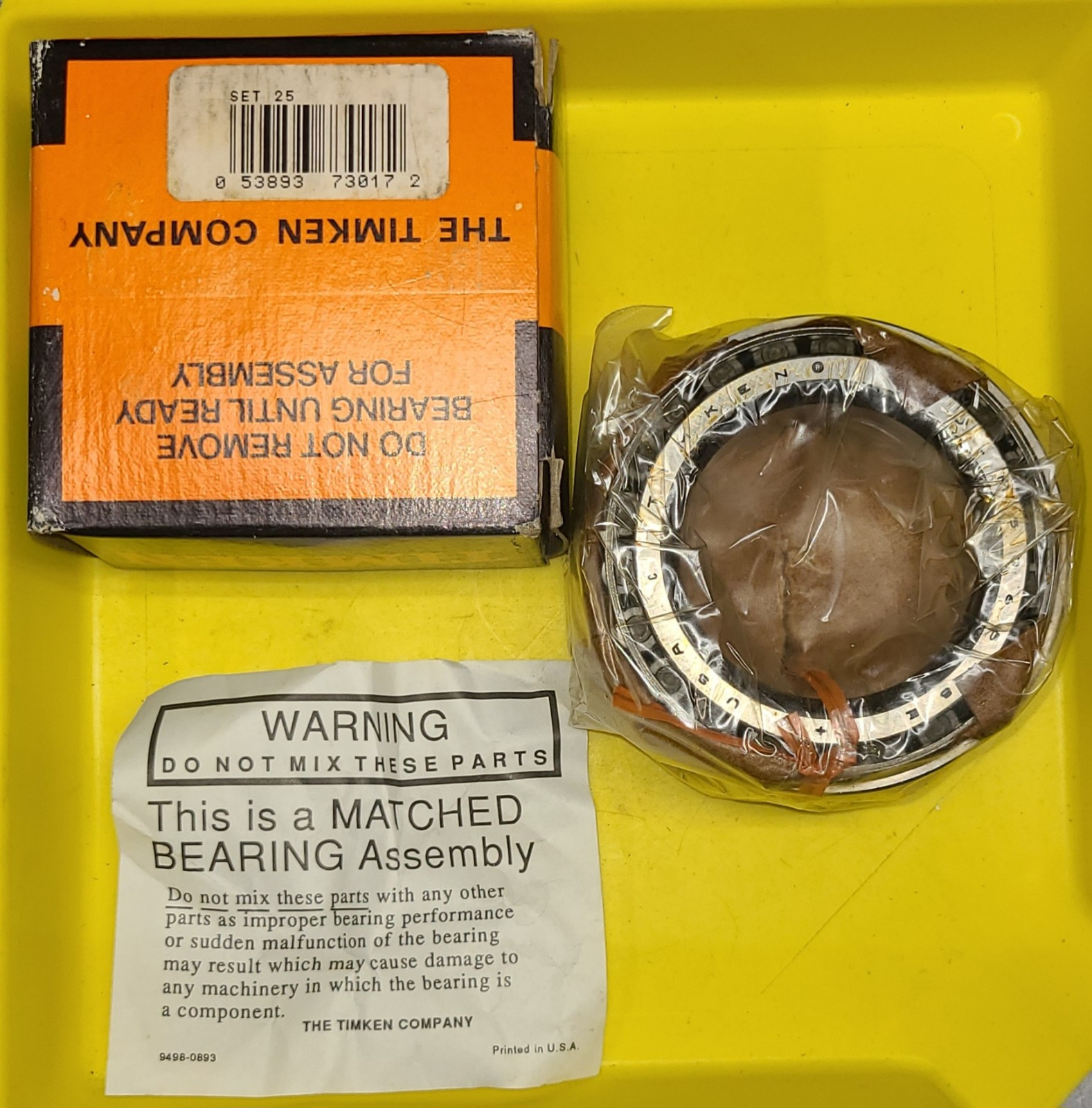 Timken SET25 Tapered Roller Bearing Assy 2.1654″ Bore, 3.543″ OD, 2.0472″ Width