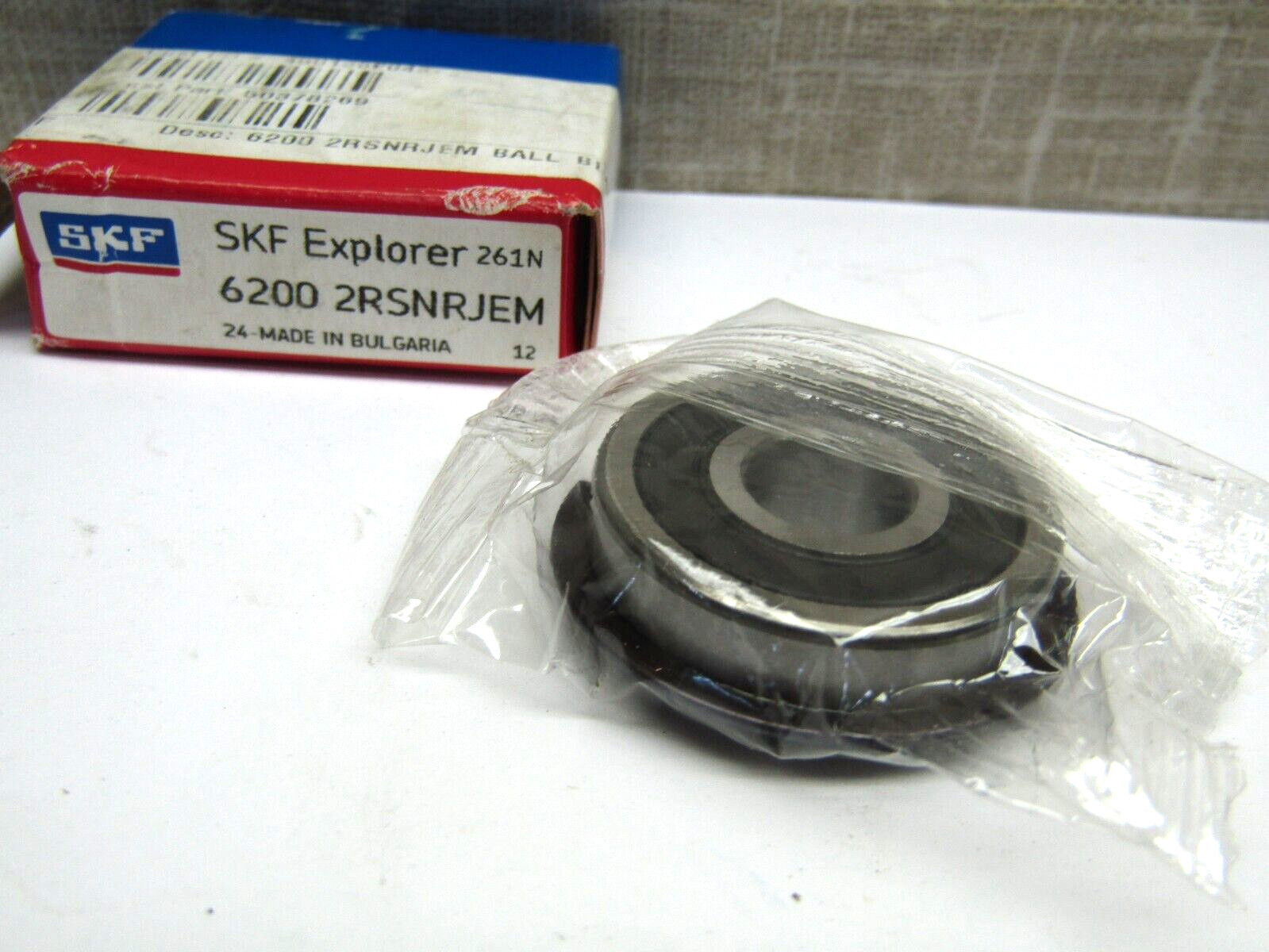 SKF 6200-2RSNR JEM 10mm x 30mm x 9mm Sealed Snap Ring Bearing