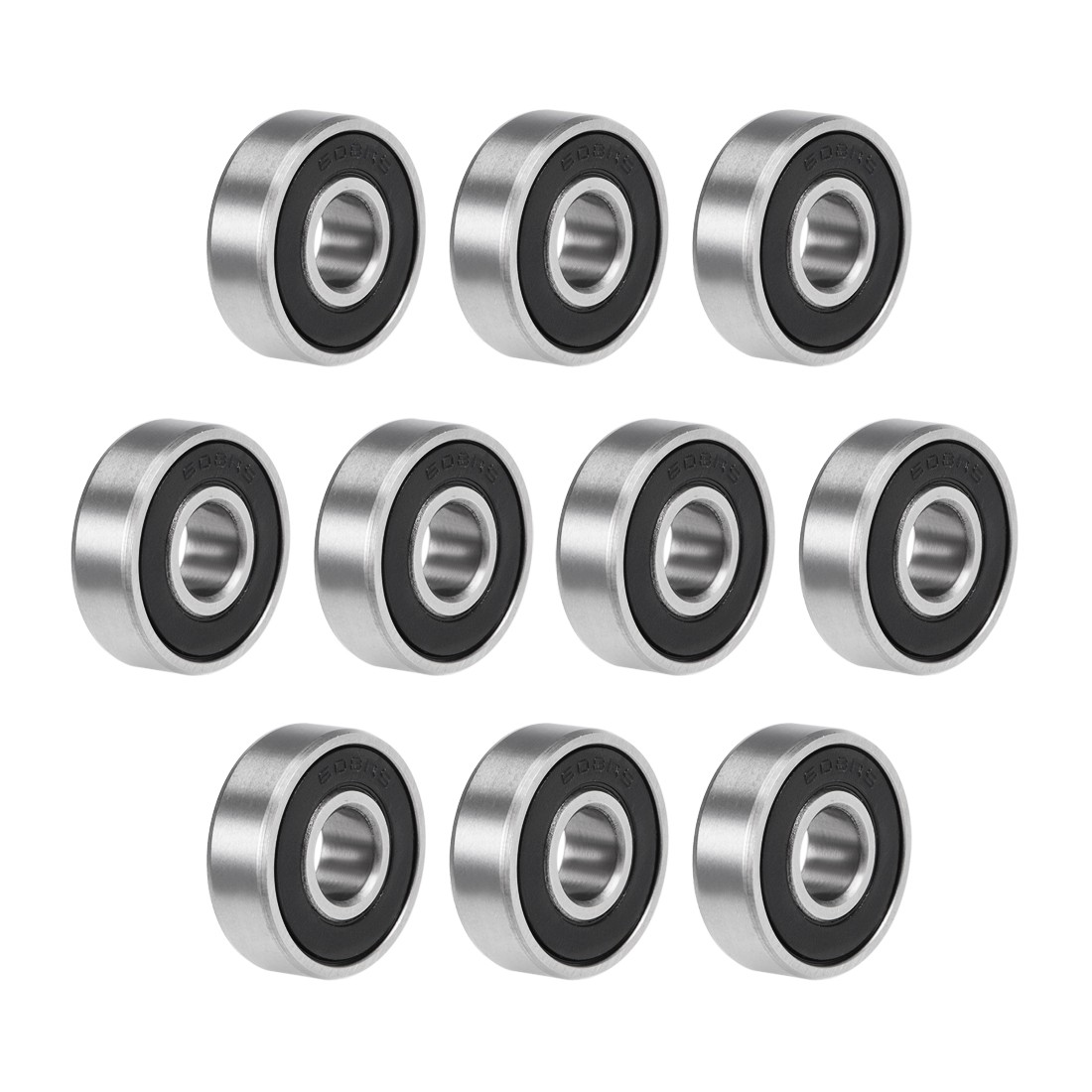 608-2RS Deep Groove Ball Bearings 8mmx22mmx7mm Double Seal 10pcs
