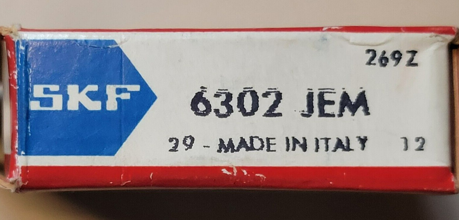 NEW SKF BALL BEARING MODEL 6302 JEM