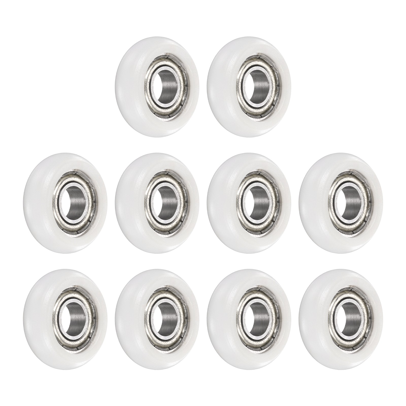 10Pcs 6x18x6mm Metal Shielded (GCr15) Chrome Steel Bearing+POM Guide, White