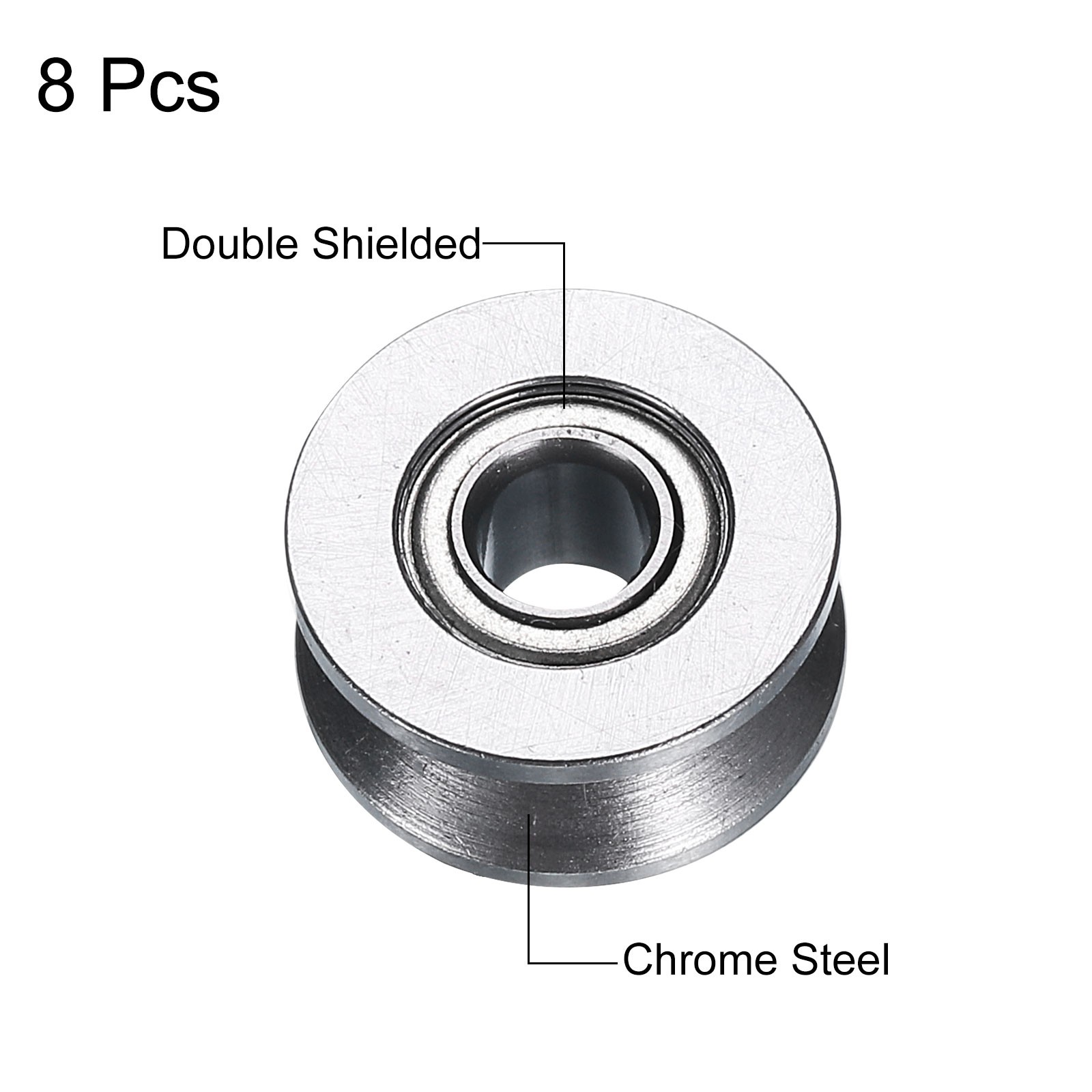 8pack V624ZZ V Groove Guide Pulley Bearing 4x13x6mm Rail Ball Bearings Wheel