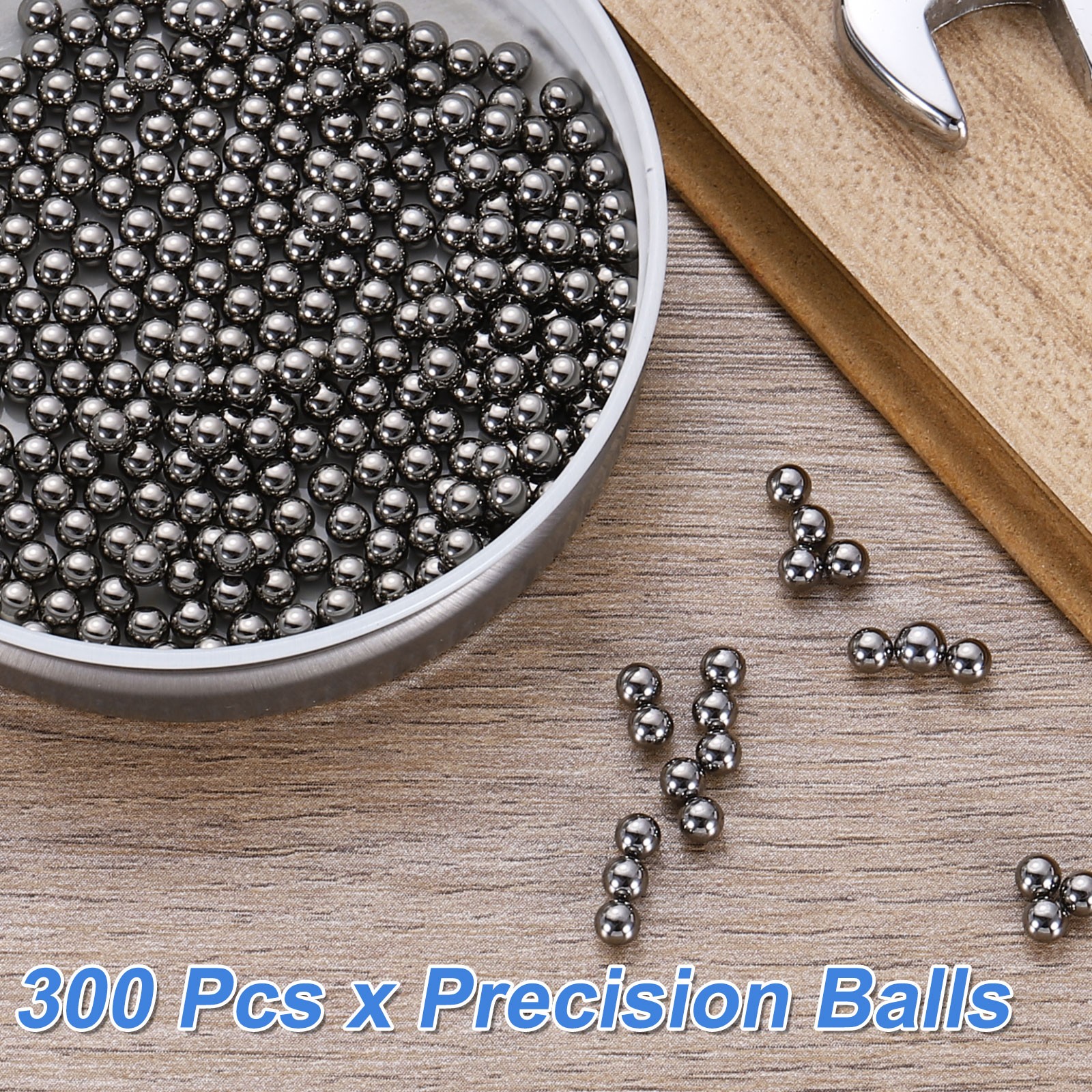 300pcs Precision Balls 3.5mm Diameter G10 Chrome Steel Ball for Bearings