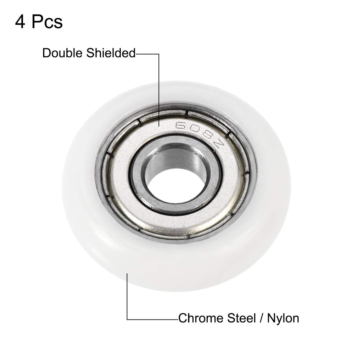 uxcell Ball Bearing Guide Pulley Roller Round Wheel 8x30x8.5mm Double Metal…