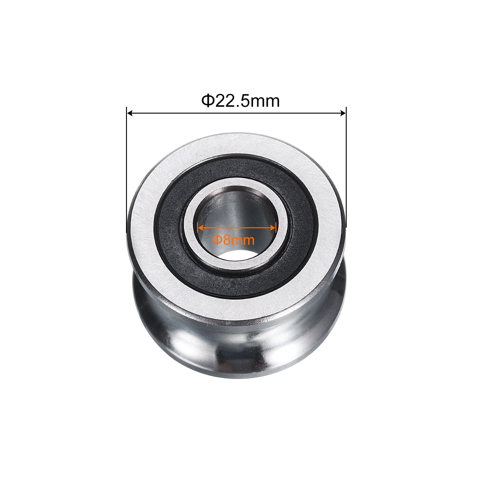 8pcs SG22 U Groove Track Guide Bearing 8×22.5×14.5mm U Groove Roller Wheel