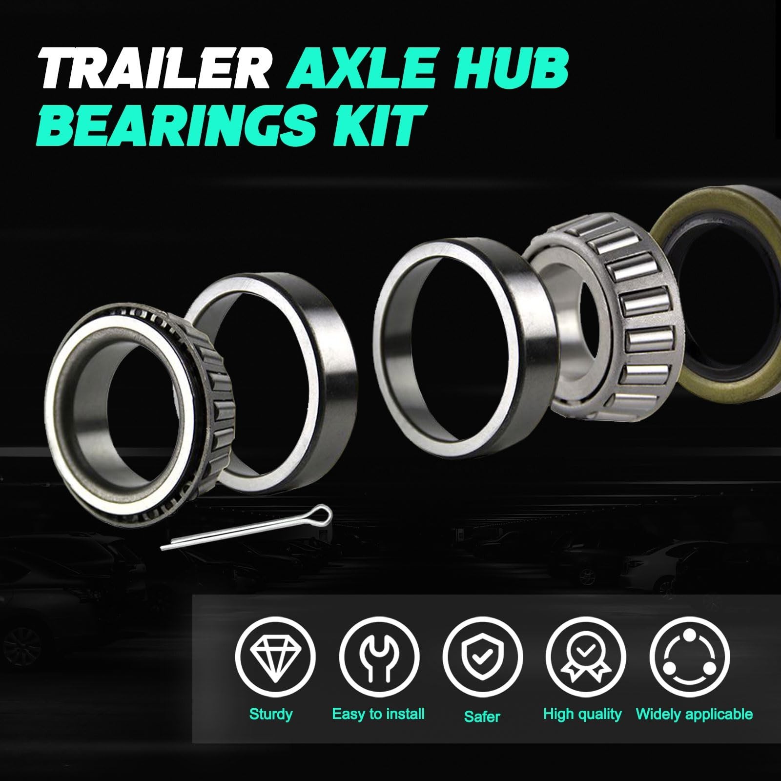 2 Set Boat Trailer Axle Bearing Kits L44643/L44610 and 12192TB Seals OD 1.980…