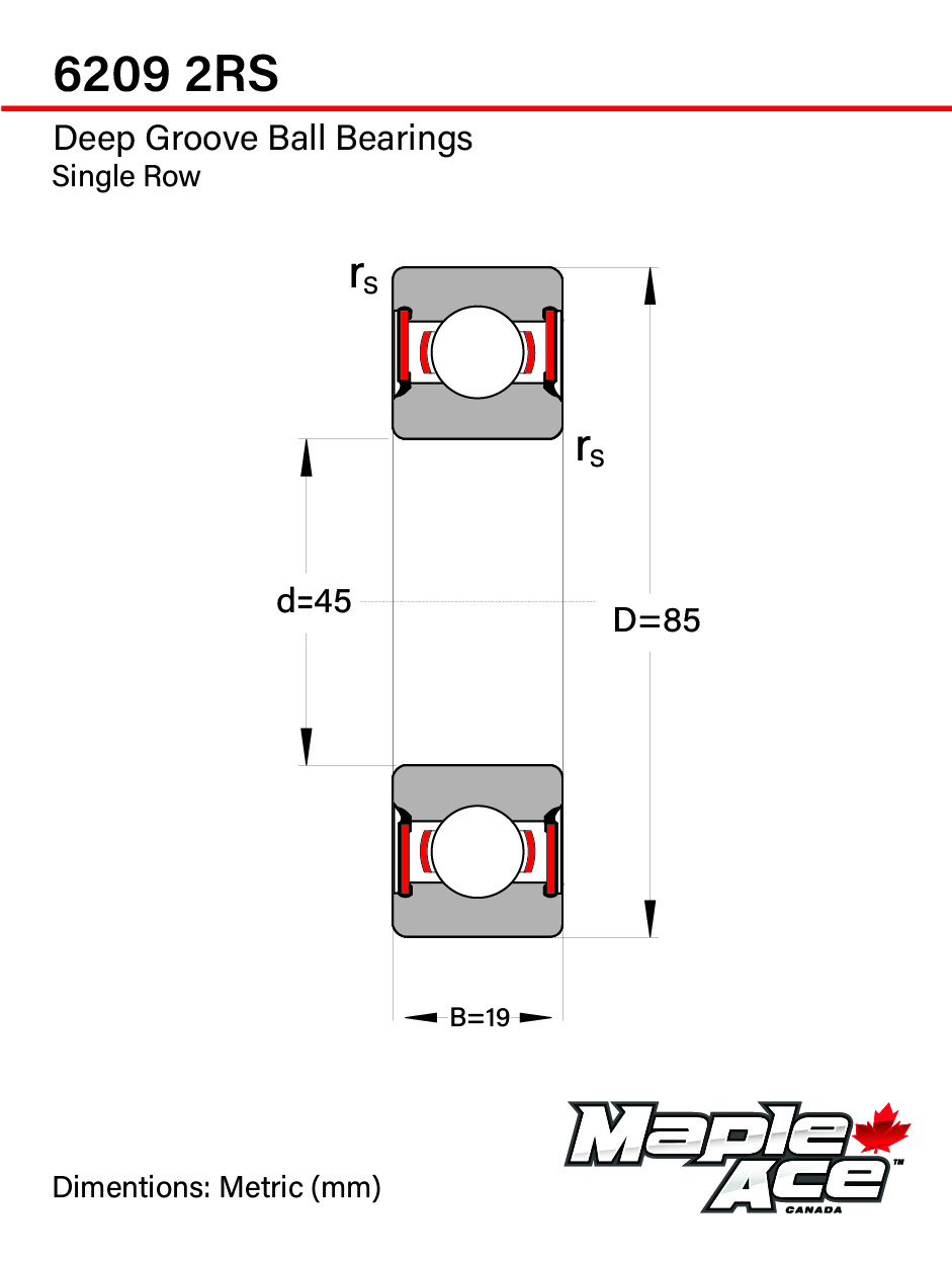 6209-2RS Ball Bearing 45x85x19mm 6209 2RS Rubber Sealed (Qty 4)