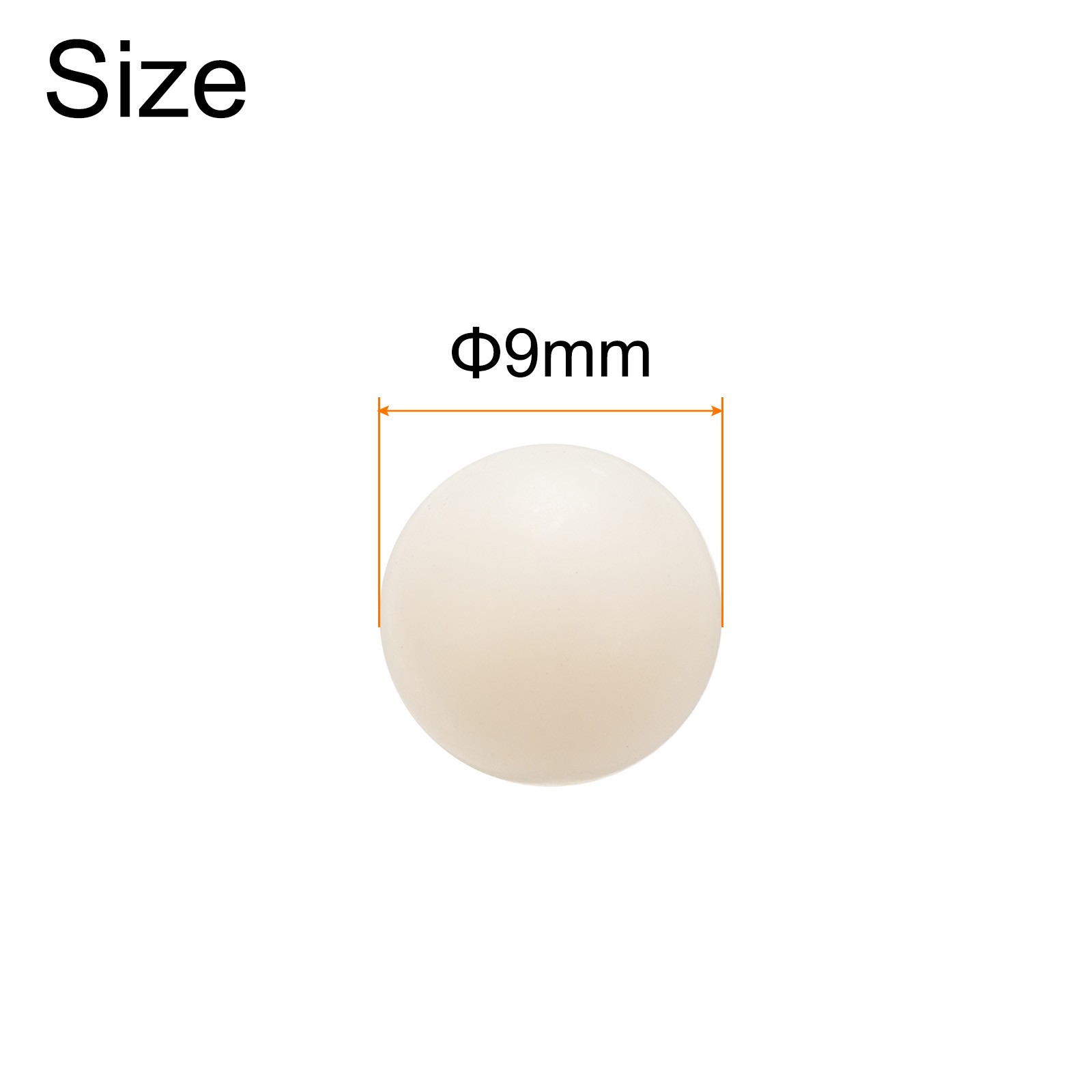 50pcs Nylon Bearing Balls 9mm Solid Plastic Balls