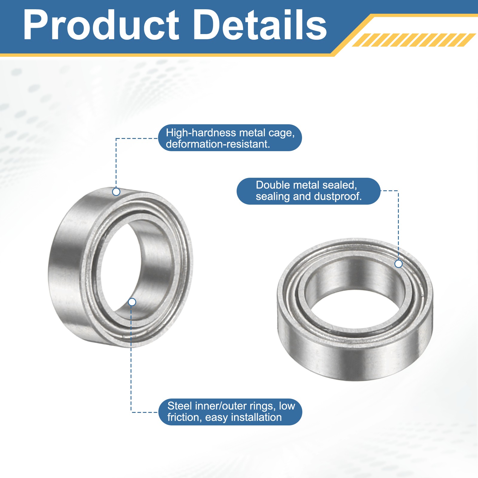 20Pcs MR85ZZ Deep Groove Bearing, 5x8x2.5mm Metal Double Sealed Bearing