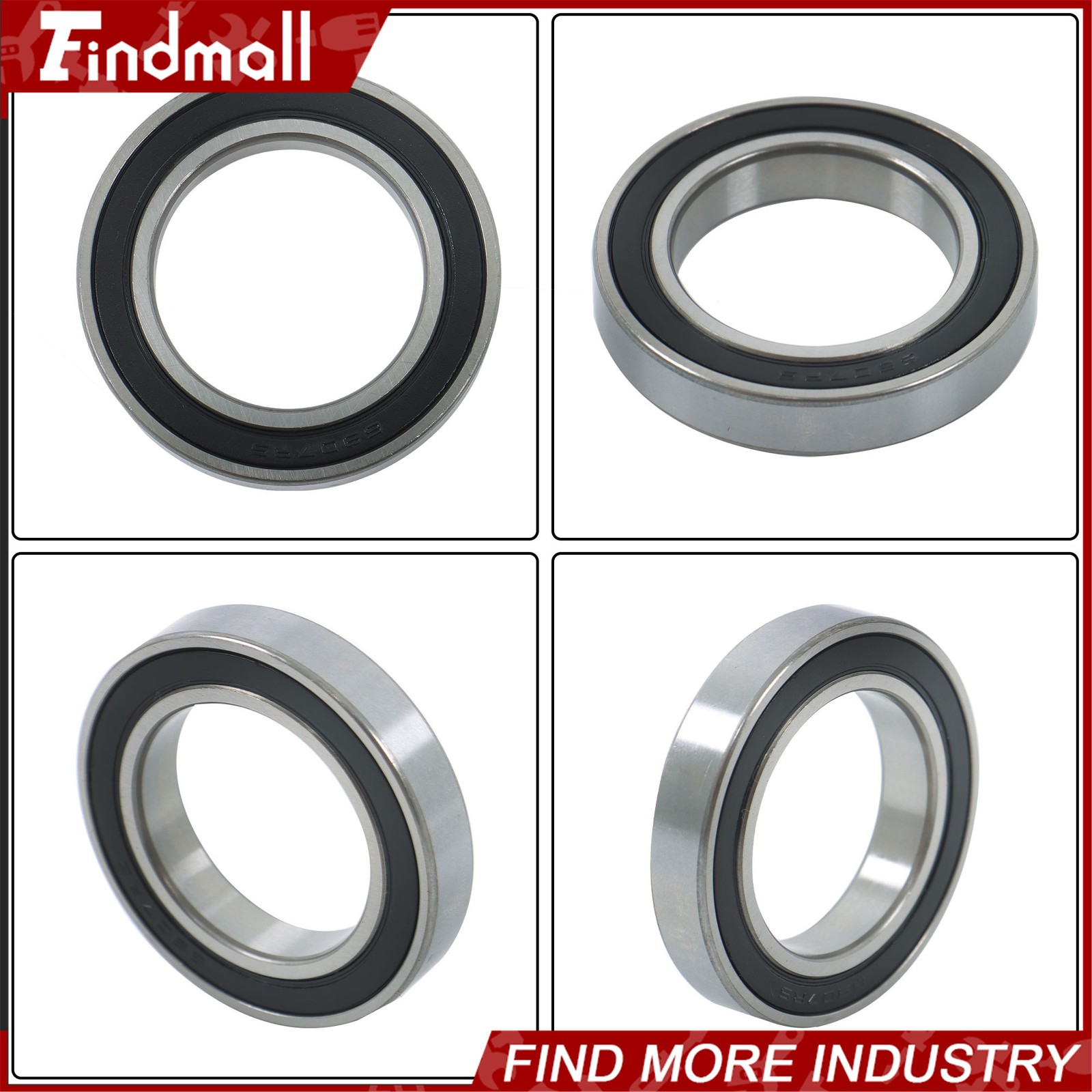 Findmall 6907-2RS Deep Groove Bearings 10pcs 35x55x10mm Rubber Sealed Set