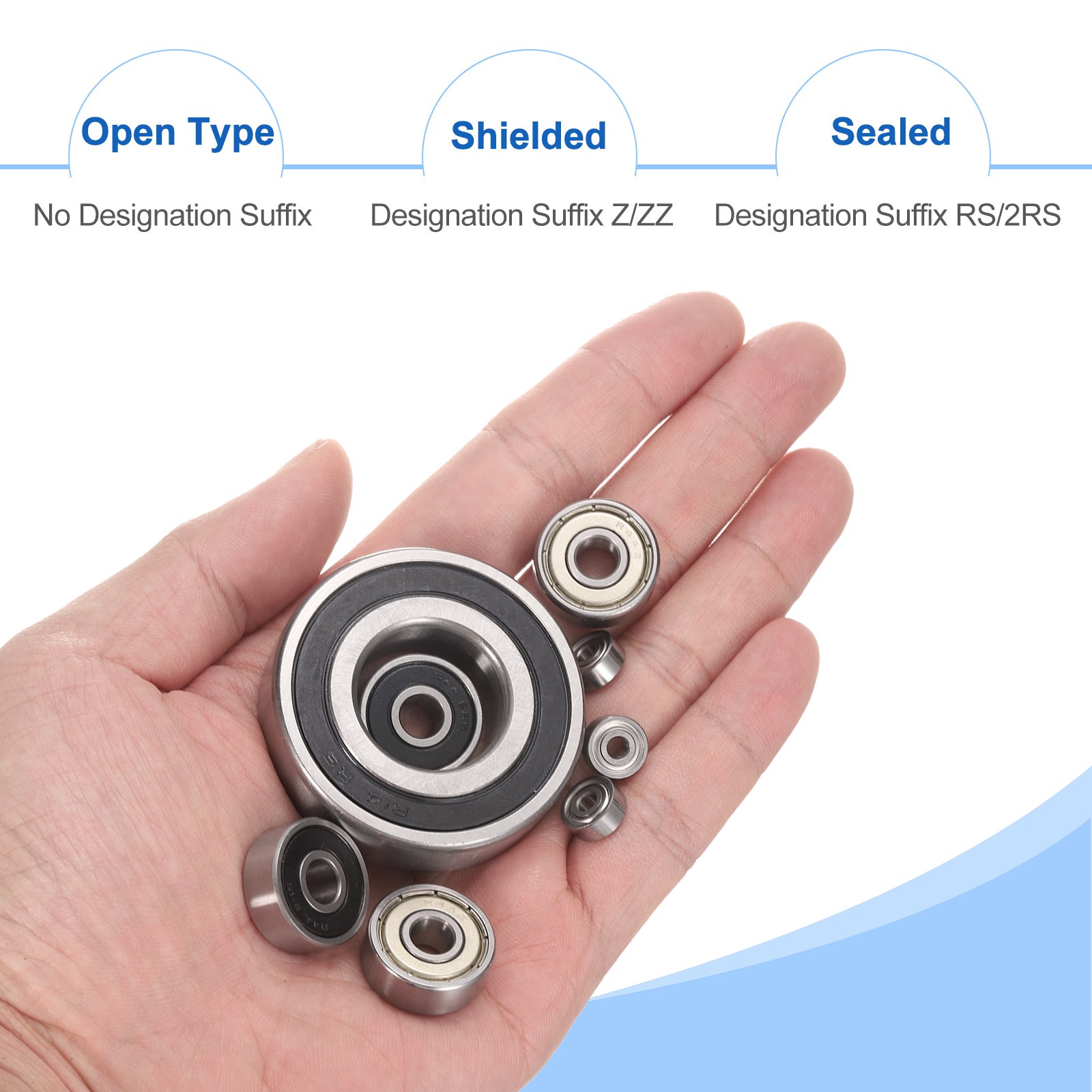 6pcs R4A-2RS 1/4″ ID x 3/4″ OD x 9/32″ Height Z2 Ball Bearings Silver Tone