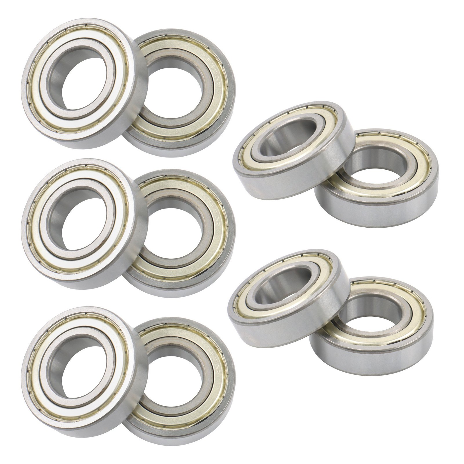 10Pcs 6206-ZZ Deep Groove Ball Bearings 30mm Inner Dia 62mm OD 16mm Metal Sealed