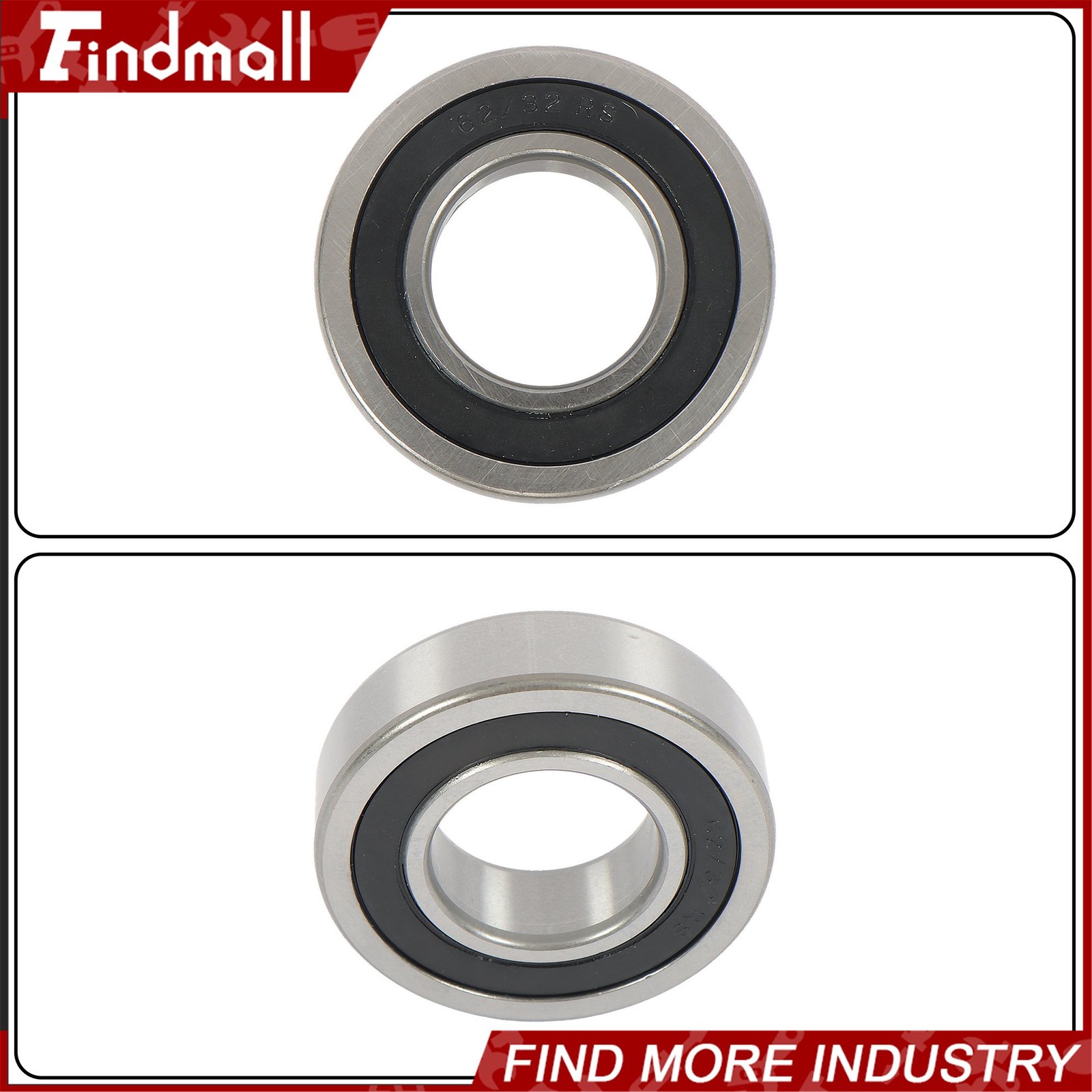 Findmall 62/32-2RS Deep Groove Bearings 4pcs 32x65x17mm Rubber Sealed Set
