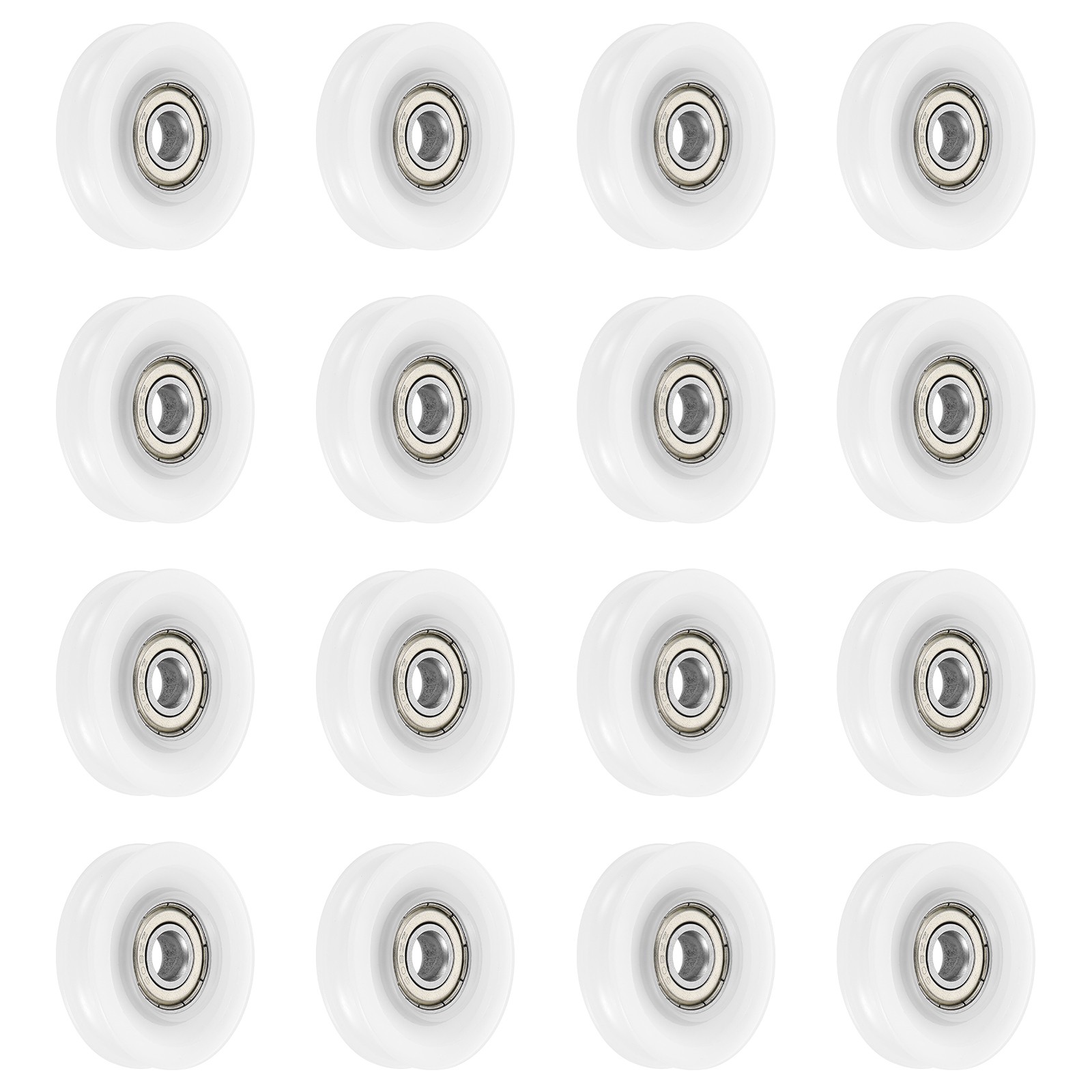 16Pcs Groove Nylon Plastic Guide Bearing 8×9.5x41mm Pulley Roller Translucent