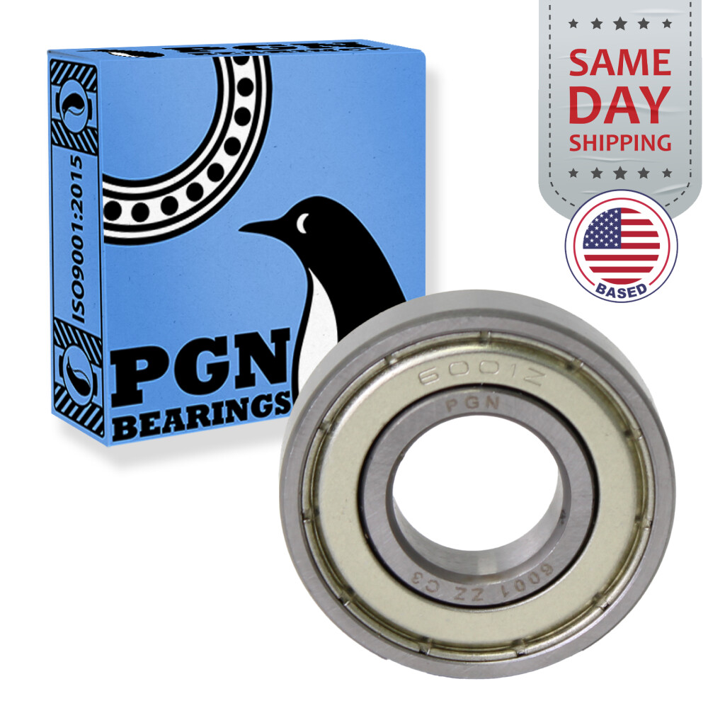 (100) 6001-ZZ Premium Metal Shield Ball Bearing C3 EMQ, 12x28x8, 6001 ZZ 6001z
