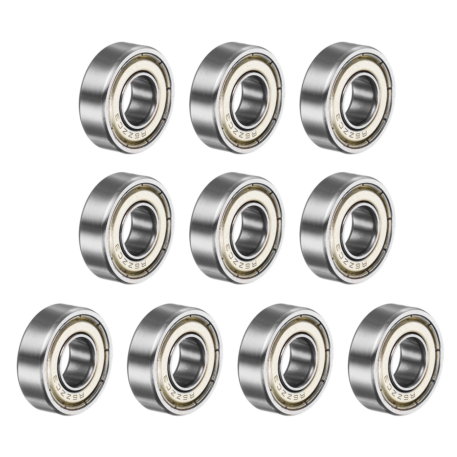R6ZZ Deep Groove Ball Bearing 10pcs 3/8″x7/8″x9/32″ Z2 Double Steel Shielded