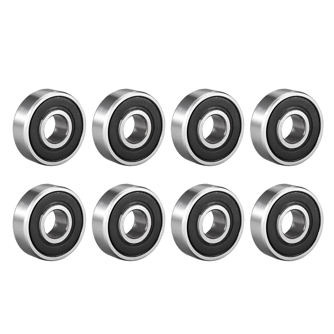 8pcs 608-2RS Deep Groove Ball Bearing Double Sealed High Carbon Steel Z1