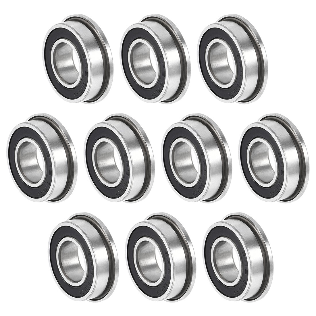 10 x F688-2RS Flange Ball Bearing for Equipment Double Sealed Bearing 8x16x5mm