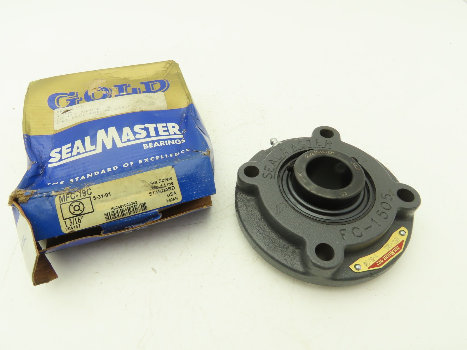 SealMaster MFC-19C Flange Mount Ball Bearing 1 3/16″ Bore Bearing Insert 3-13C