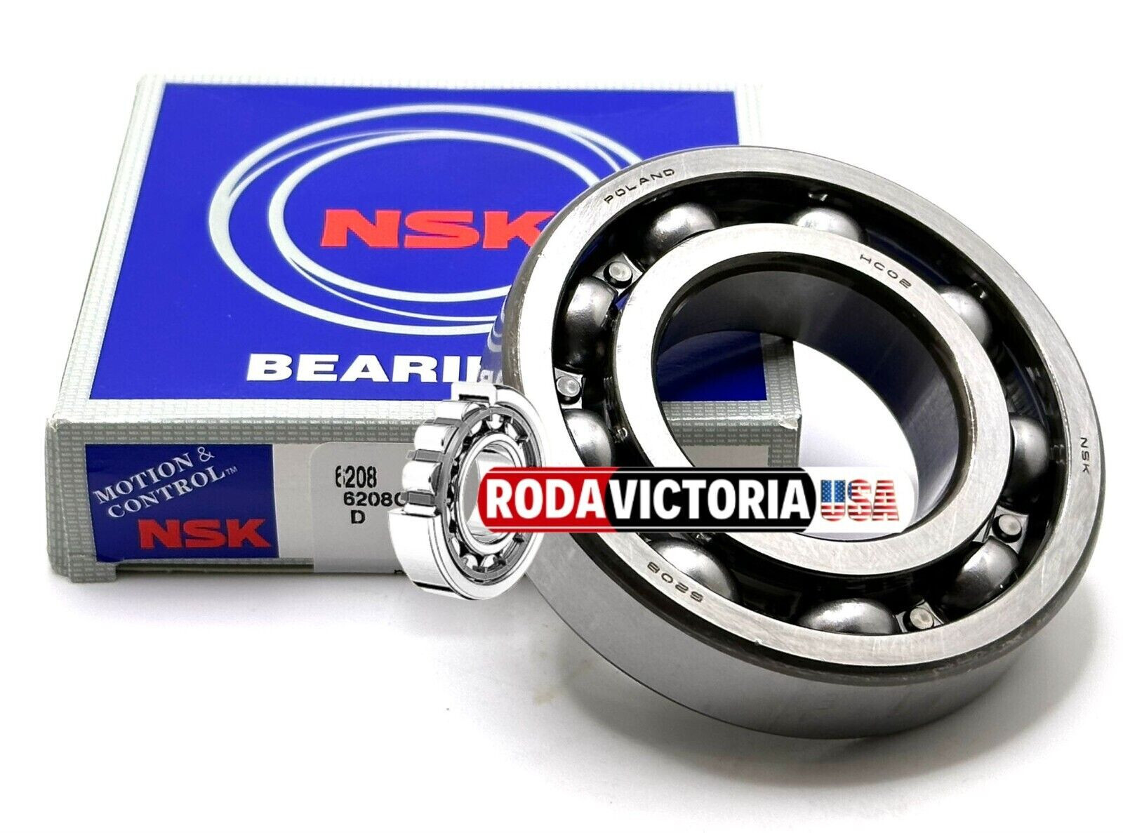 NSK 6208 C3 DEEP GROOVE BALL BEARING, OPEN TYPE, NO SEALS 40x80x18 mm