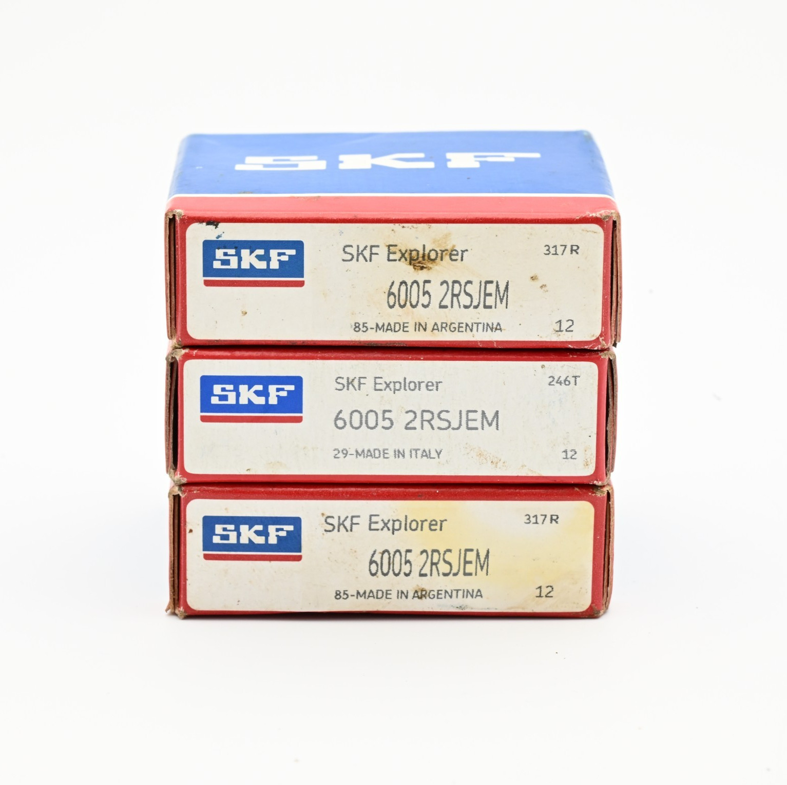 Lot of 3x SKF 6005-2RSJEM Ball Bearing 25 mm Bore, 47 mm OD, 12 mm Wd